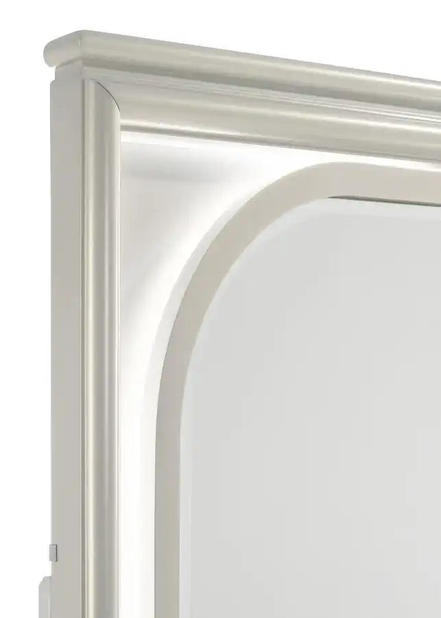 Olivia - LED Dresser Mirror - Pearl White - Best Buy Furniture