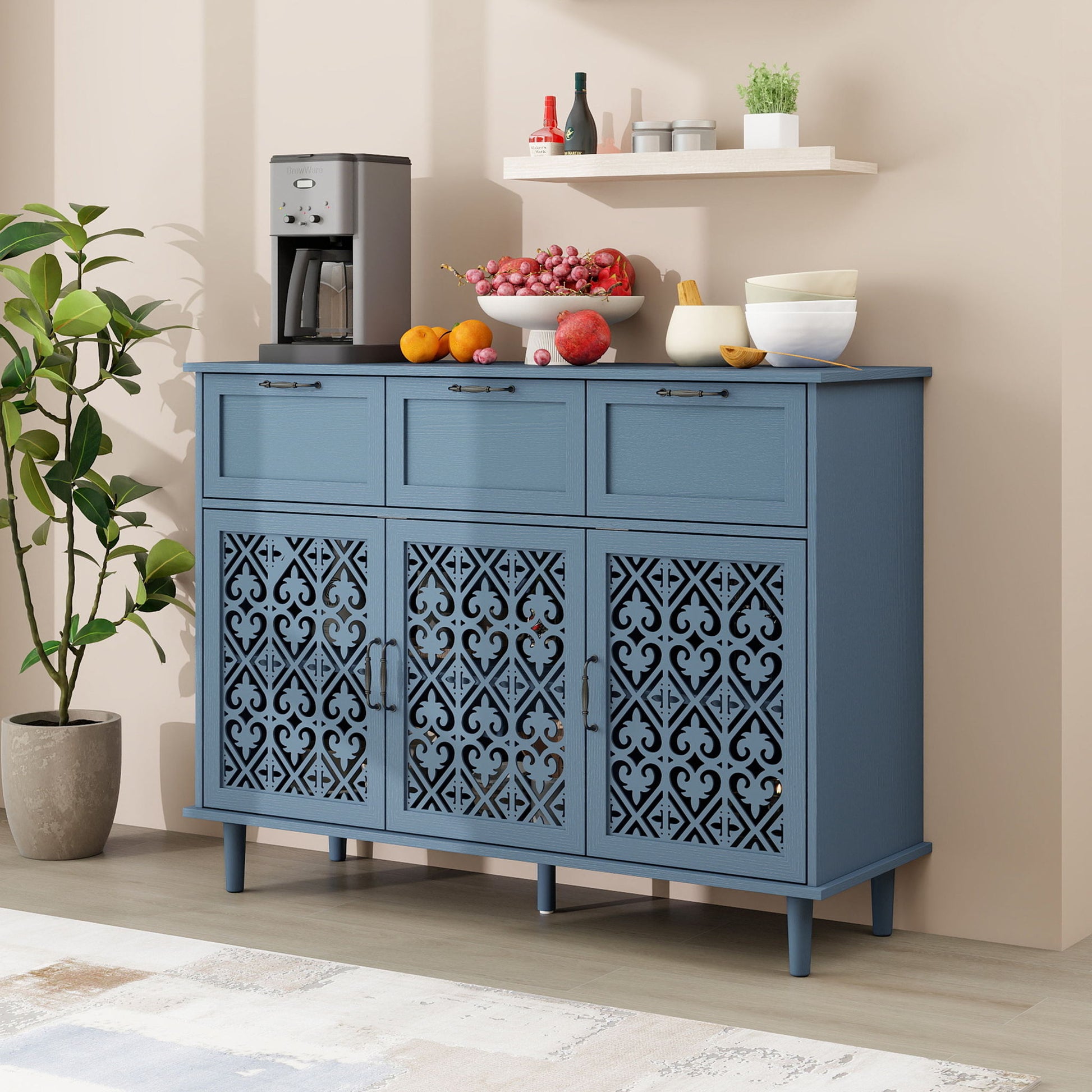3 Door 3 Drawer Elegant Cabinet - Best Buy Furniture