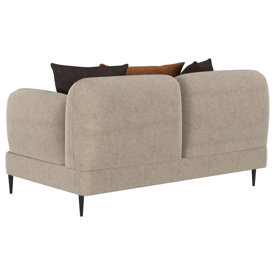 Jade - Chenille Upholstered Modern Track Arm Loveseat - Best Buy Furniture