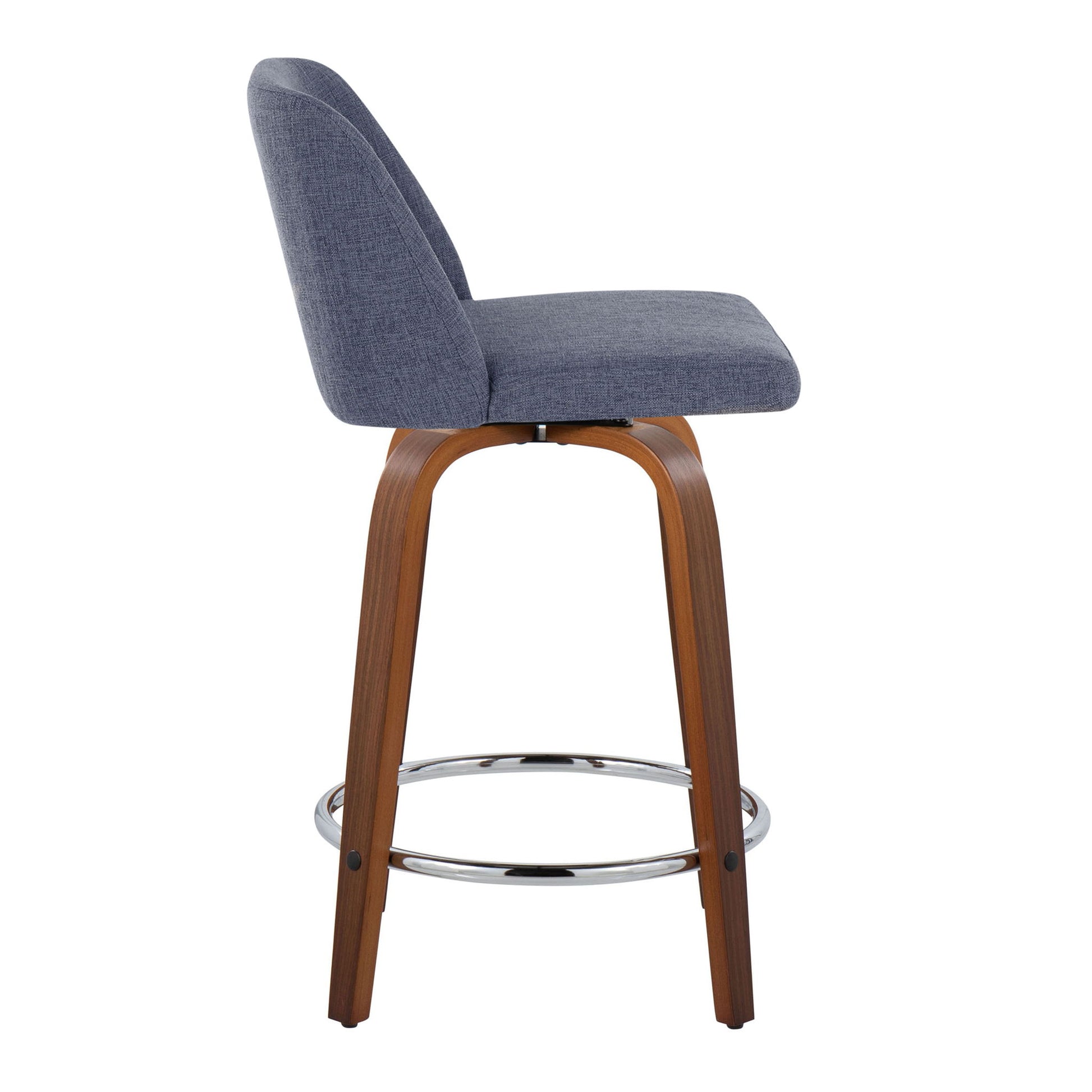 Toriano - Mid Century Modern Fixed Height Counter Stool With Swivel With Round Footrest (Set of 2) - Best Buy Furniture