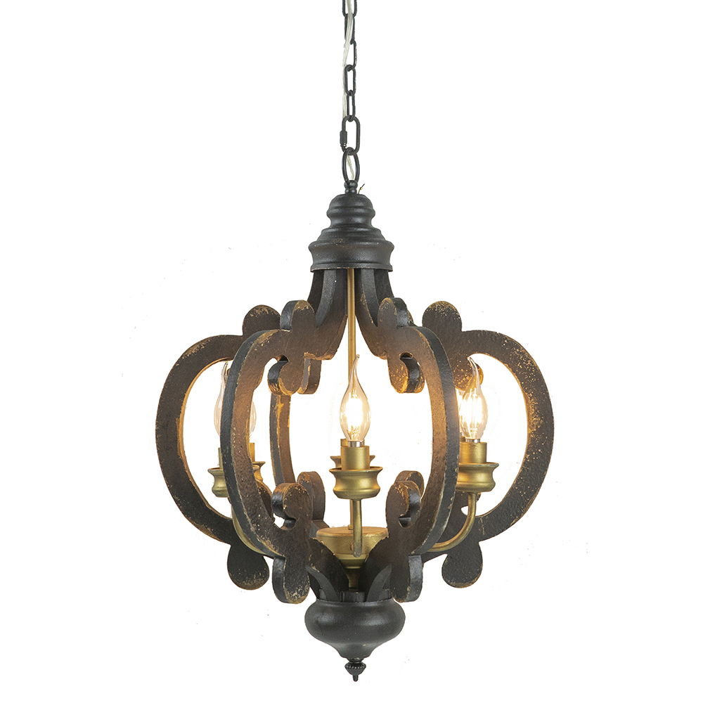 Farmhouse Chandelier, 6 Light Wood Chandelier Pendant Light Fixture With Adjustable Chain For Dining Room Living Room Entryway, Bulb Not Included - Best Buy Furniture