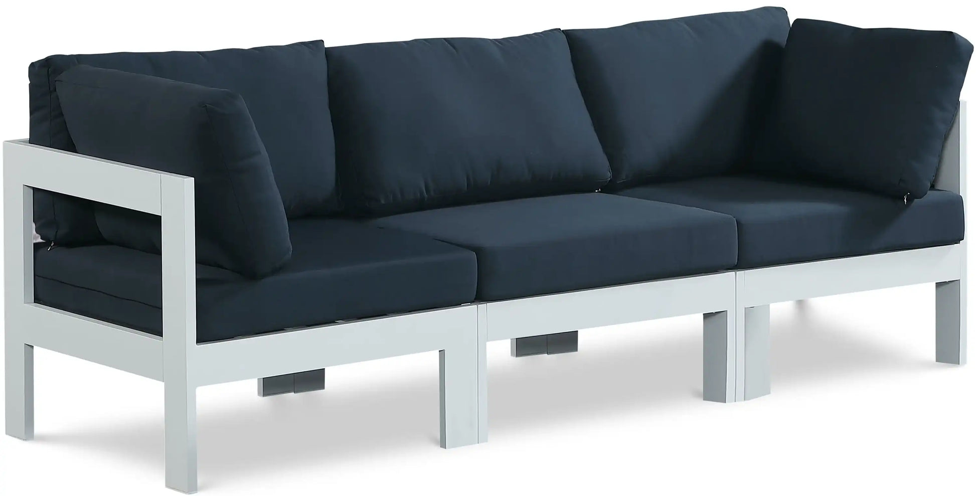 Nizuc - Outdoor Patio 3 Seat Modular Sofa With White Frame - Best Buy Furniture