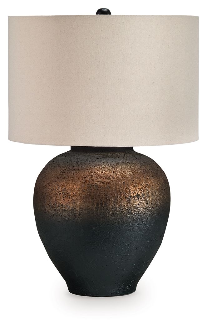 Newgerhard - Metal Table Lamp - Brown / Black - Best Buy Furniture