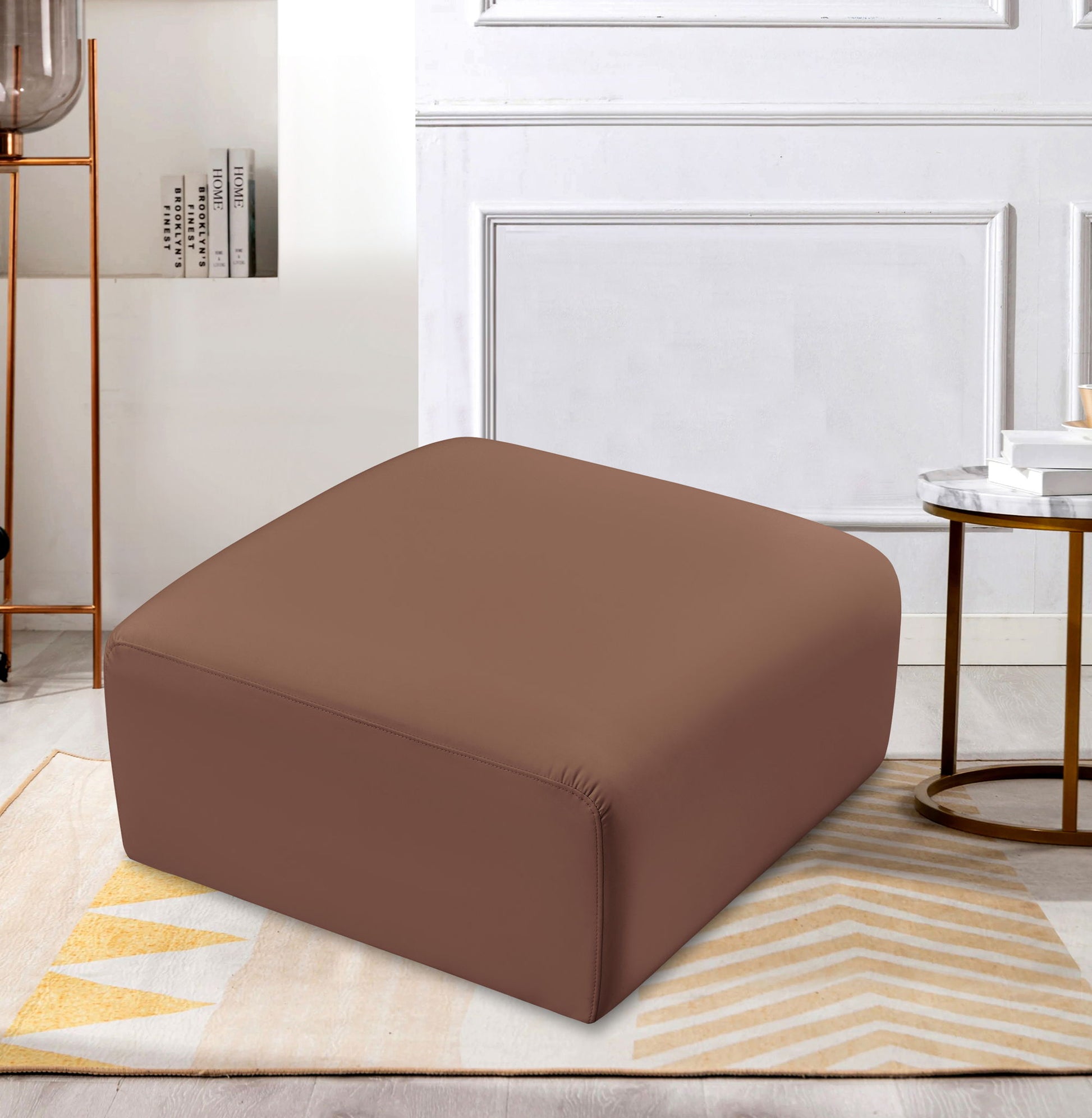 Arc - Faux Leather Ottoman - Best Buy Furniture