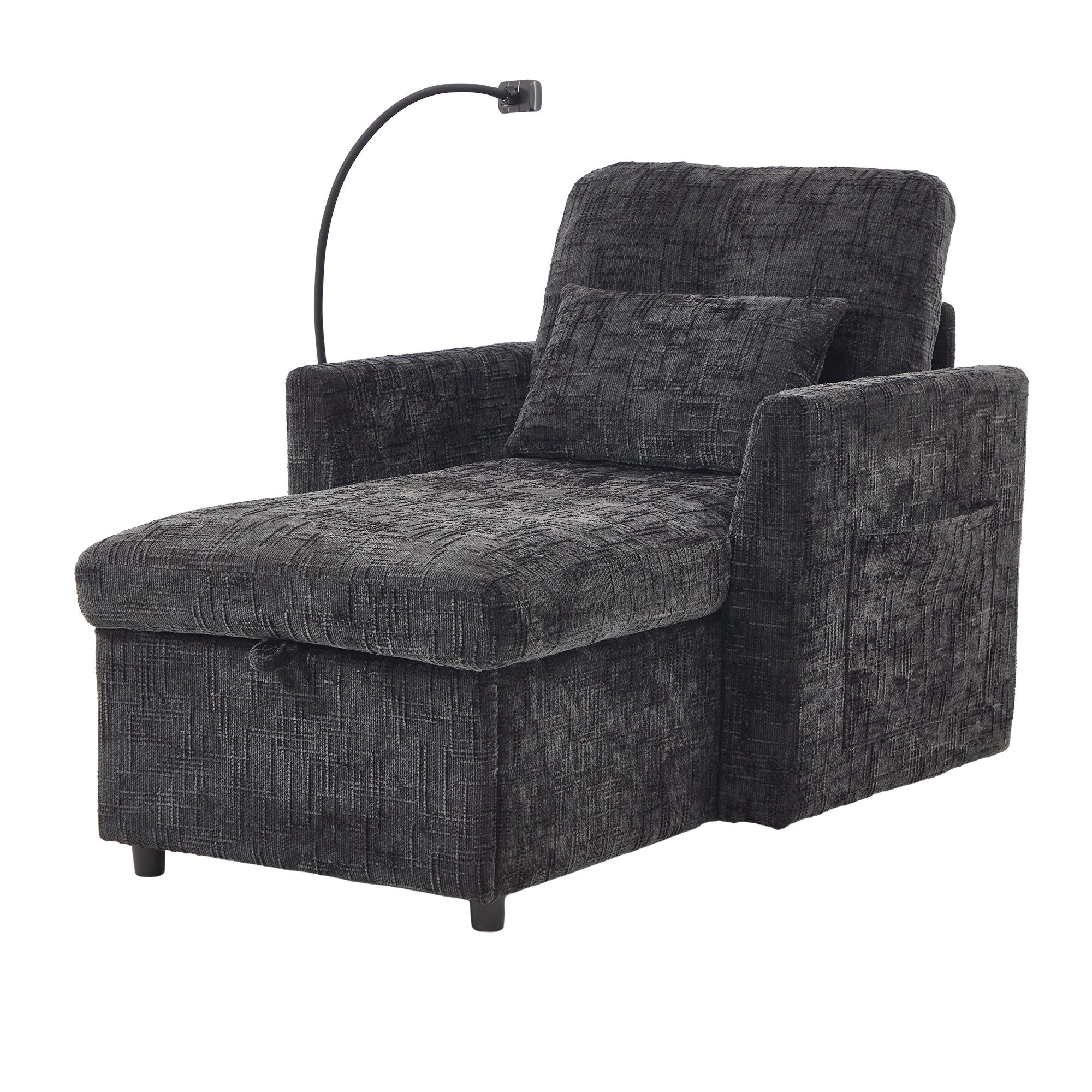 Multifunctional Chenille Recliner Sofa With Storage And Phone Bracket - Best Buy Furniture