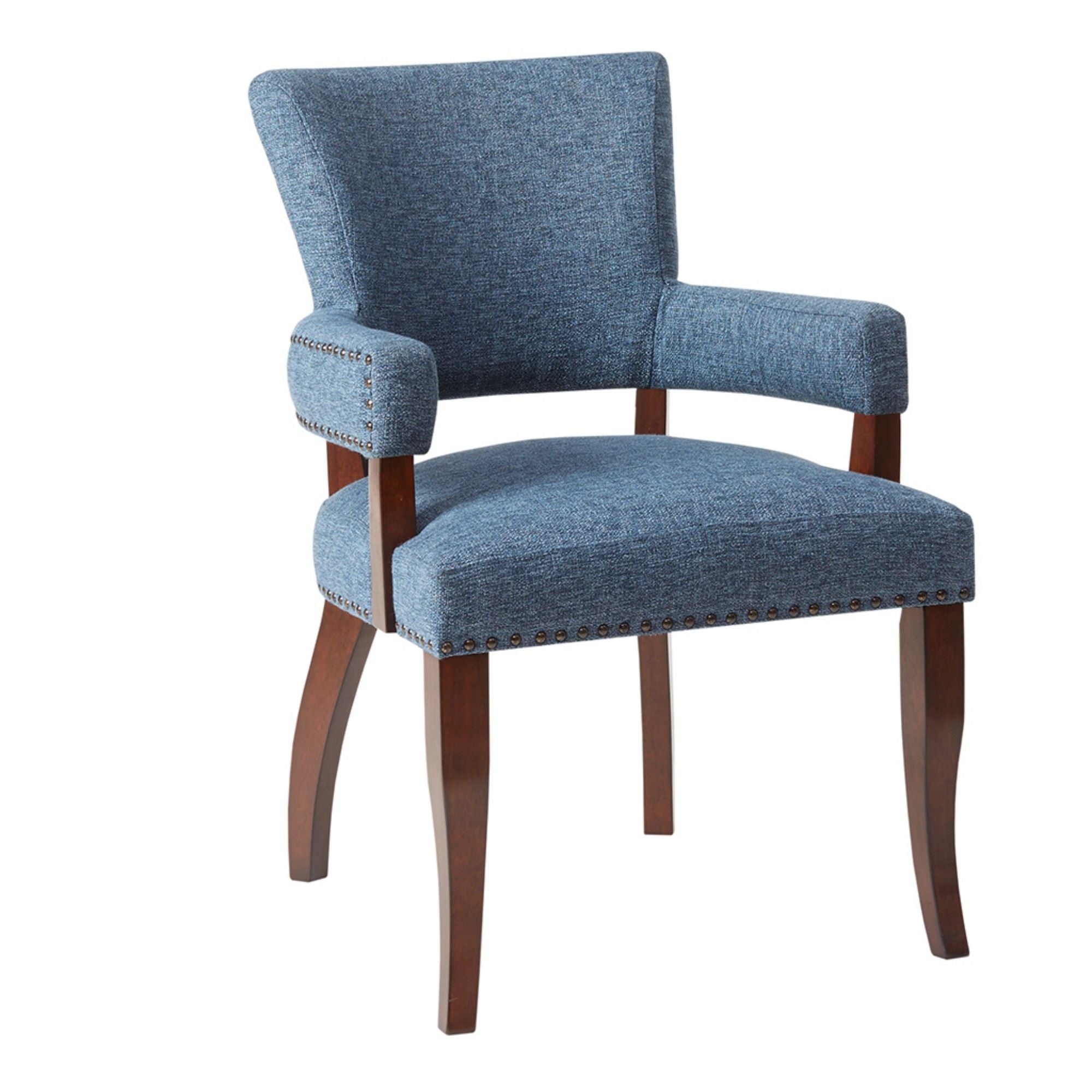 Elegant Arm Dining Chair With Brass Nail Head Detailing - Best Buy Furniture