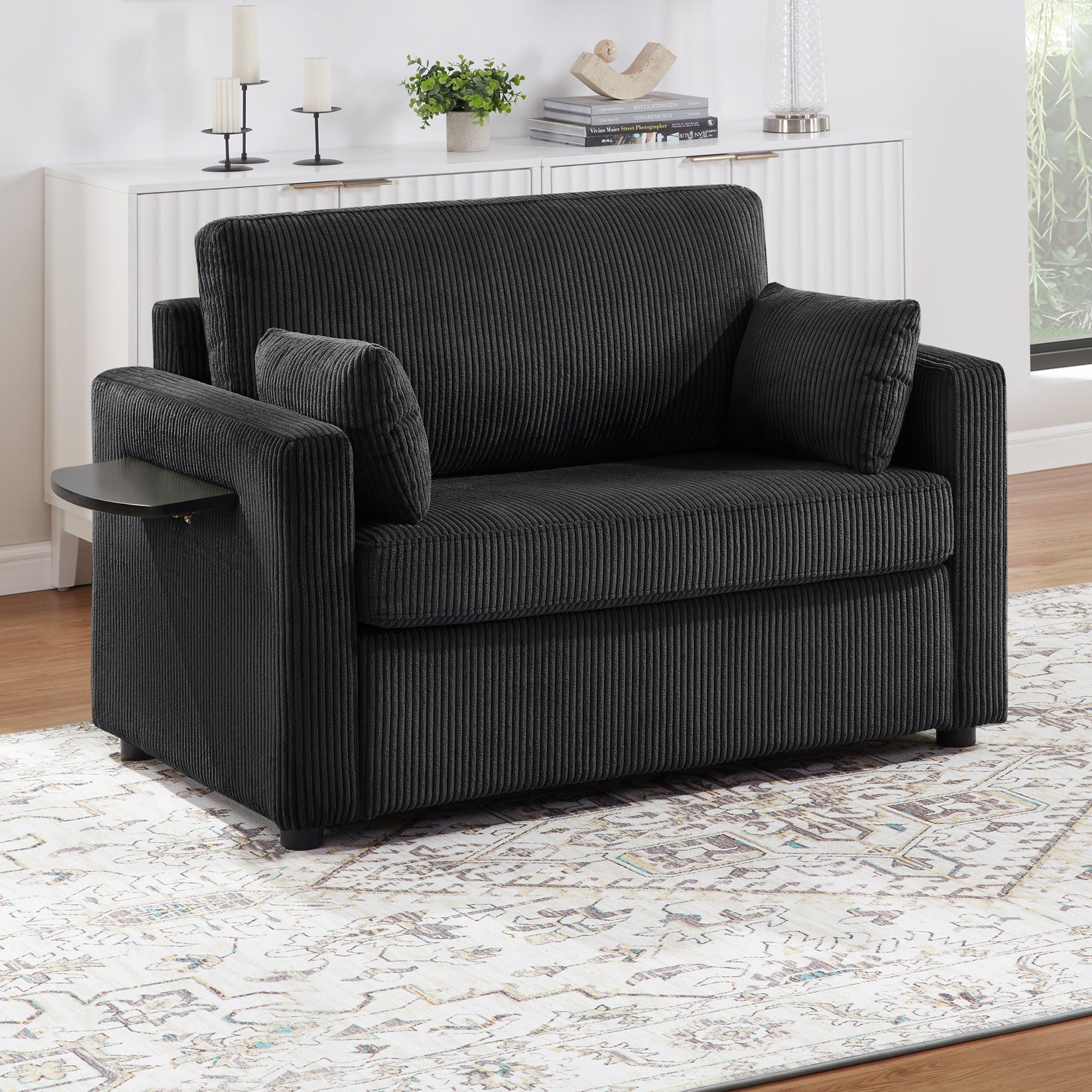 Sleeper Sofa With Foldable Mattress, USB Ports, Side Table & Storage Pocket - Best Buy Furniture
