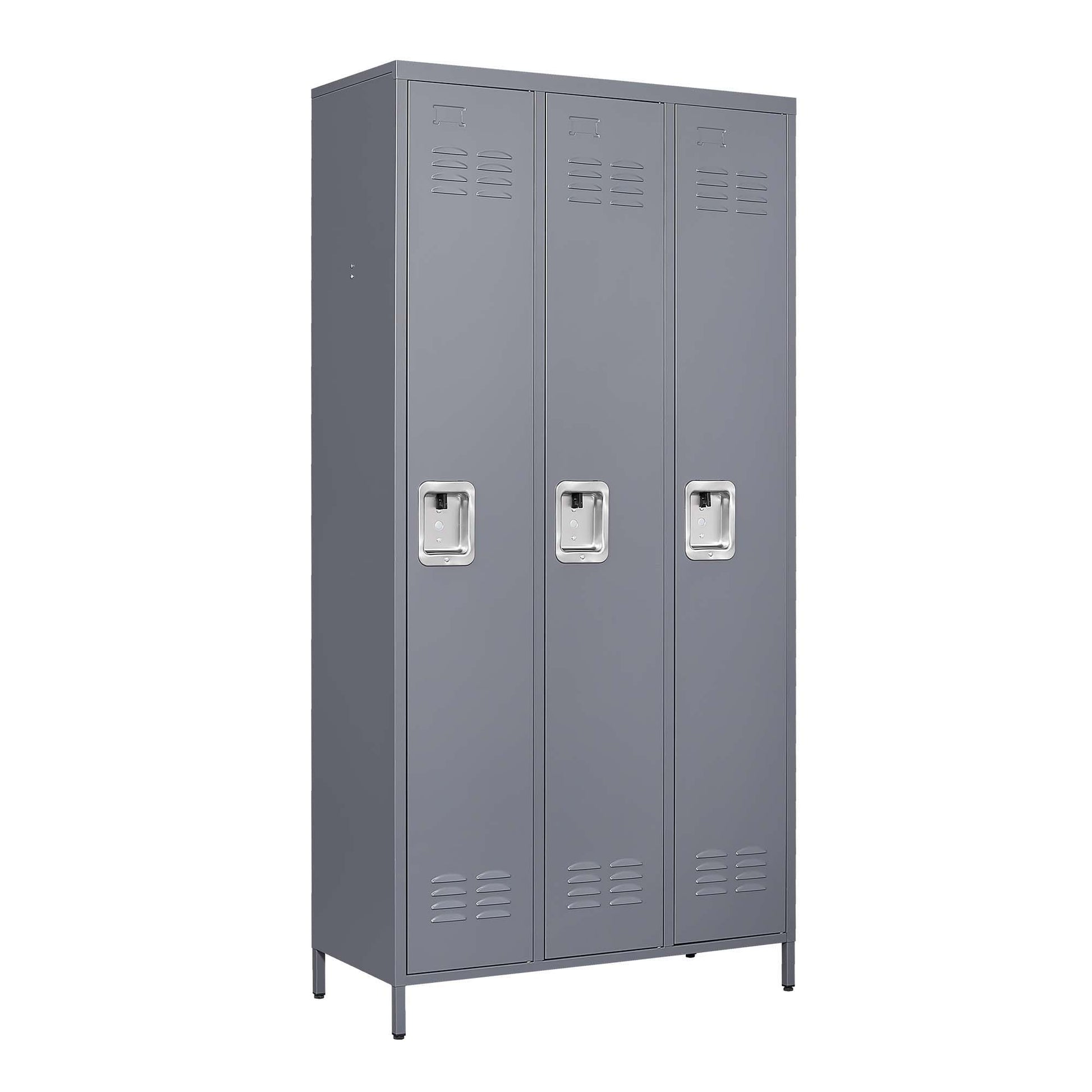 3 Door Lockers With Lock For Home, Gym, Office, School, And Garage - Gray - Best Buy Furniture
