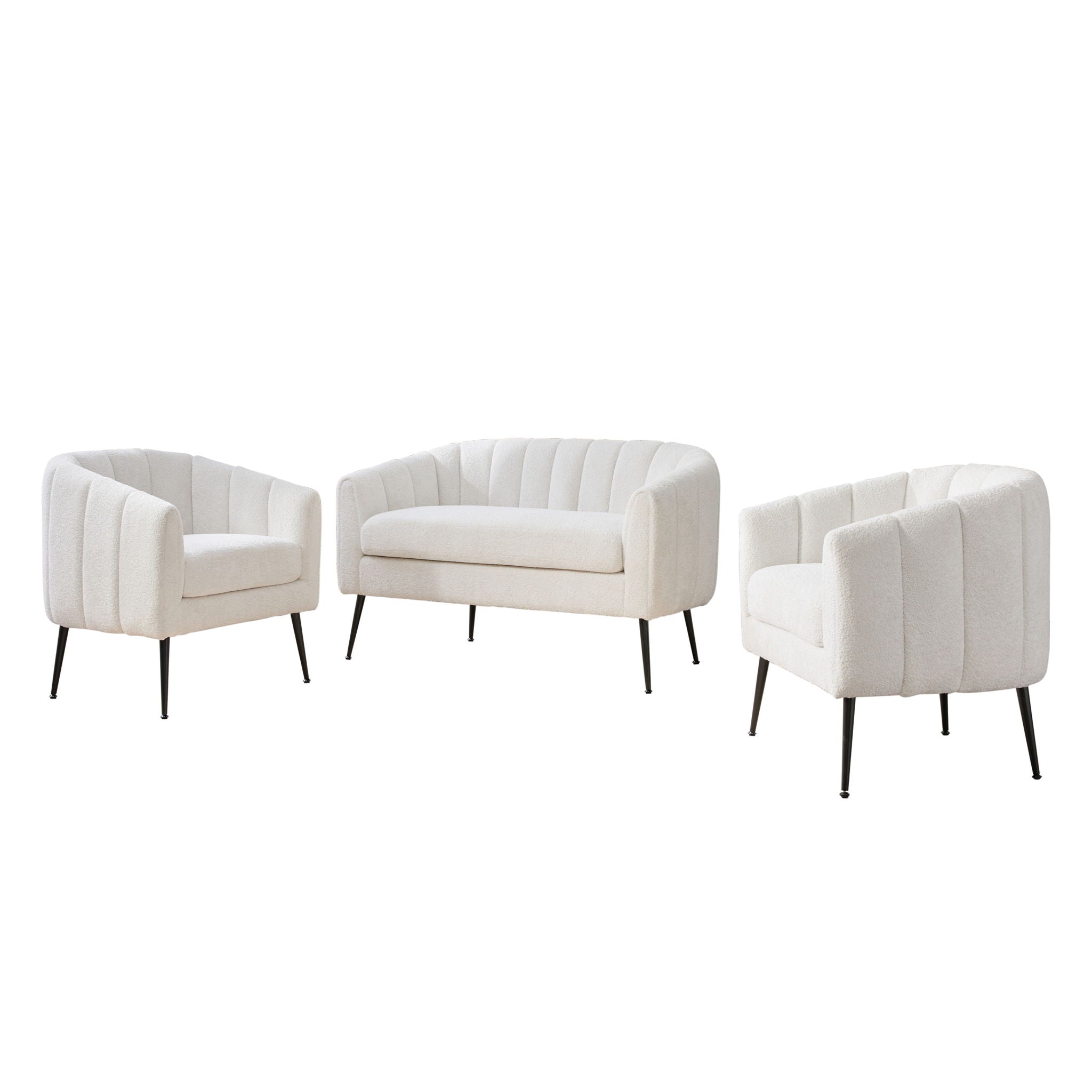 3 Piece Living Room Furniture Set Sofa & Armchairs - Best Buy Furniture