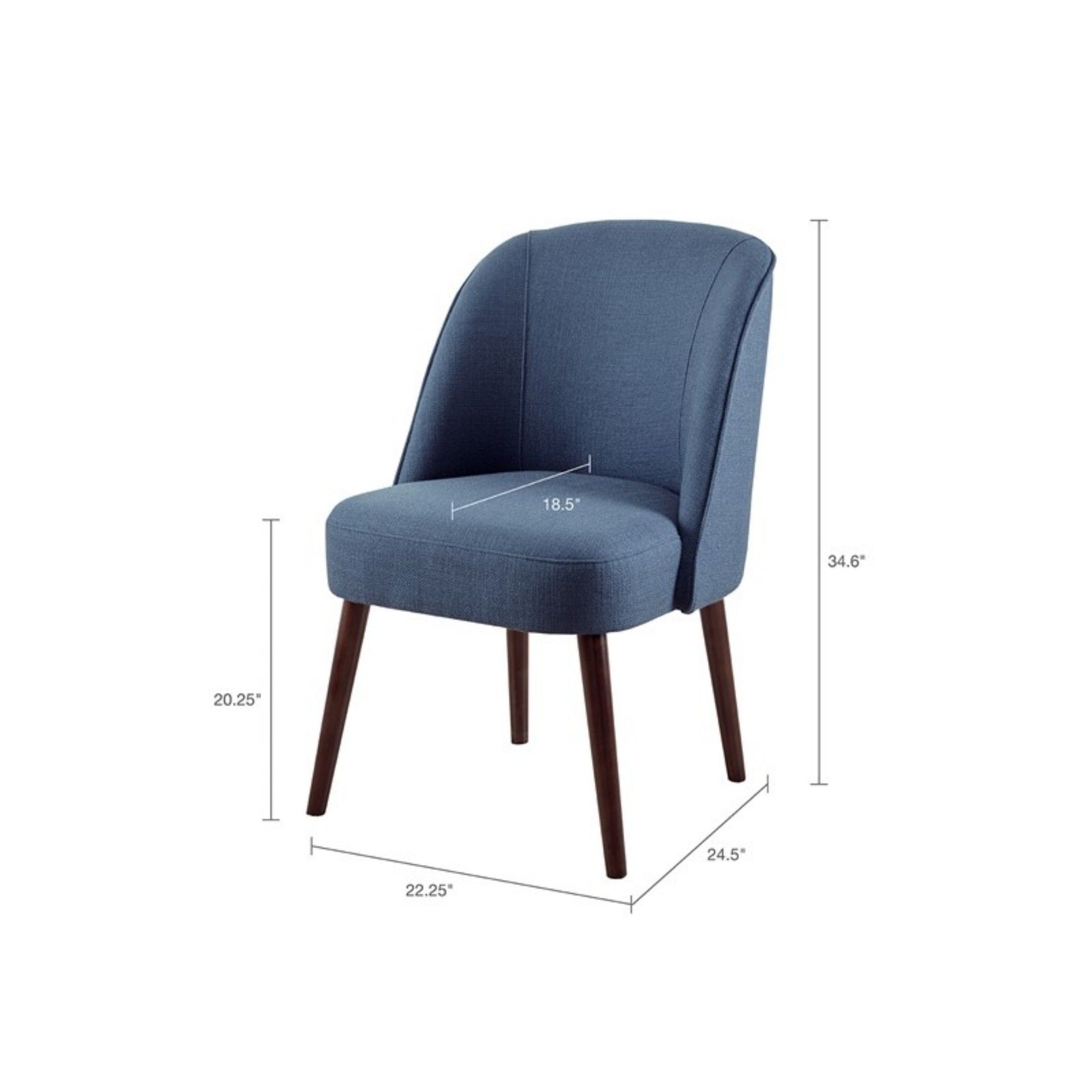 Bexley - Rounded Back Dining Chair With Wraparound Back - Blue - Best Buy Furniture