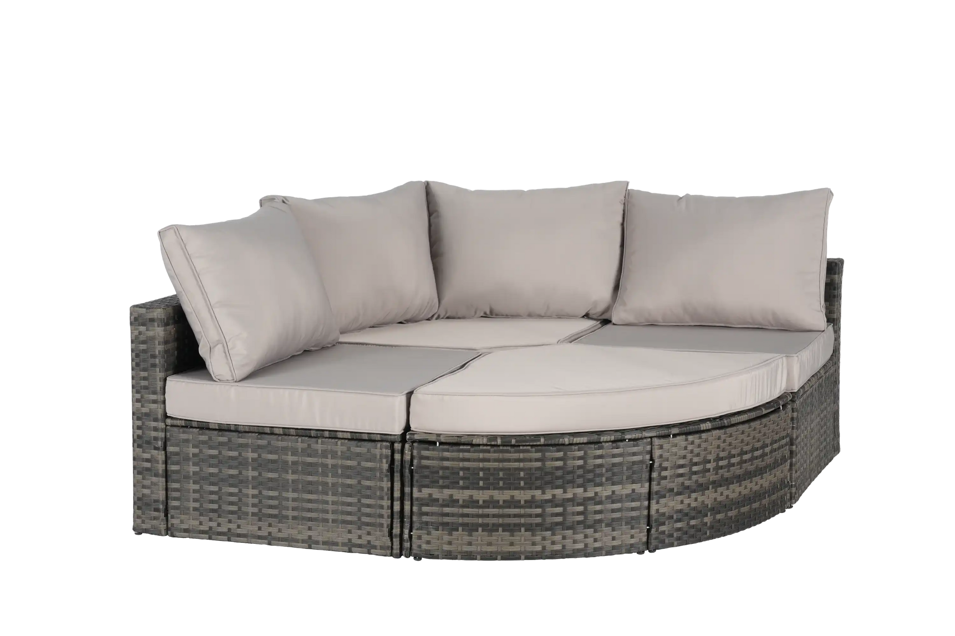 8 Piece L- Shaped Outdoor Patio Sofa Set with Ottoman & Glass Top Table - Best Buy Furniture