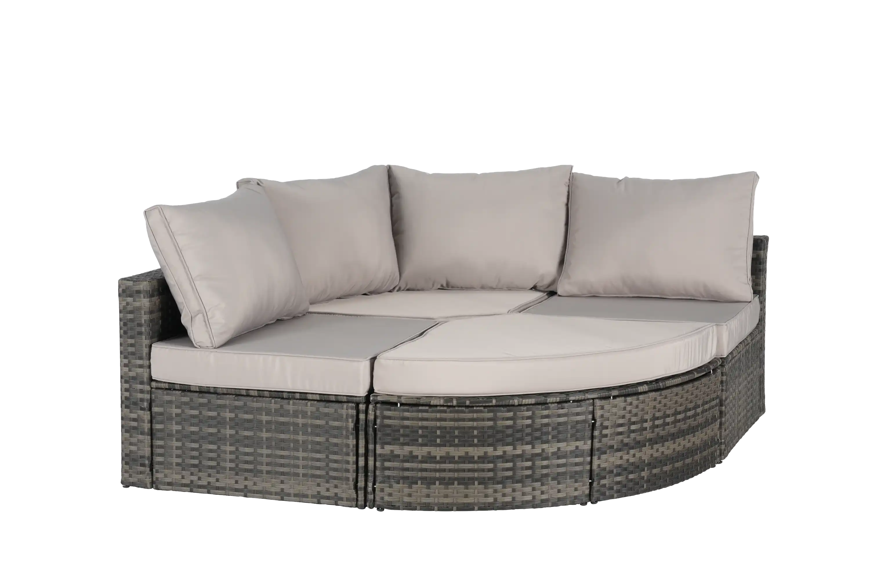 8 Piece L- Shaped Outdoor Patio Sofa Set with Ottoman & Glass Top Table - Best Buy Furniture