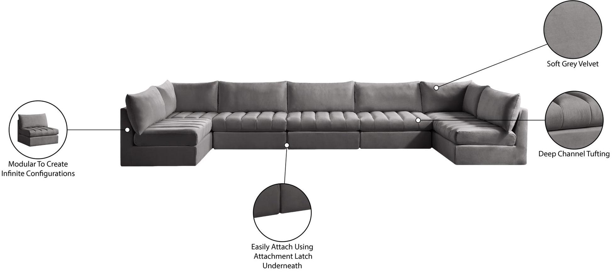 Jacob - Modular U-Shaped Sectional 7 Piece - Best Buy Furniture