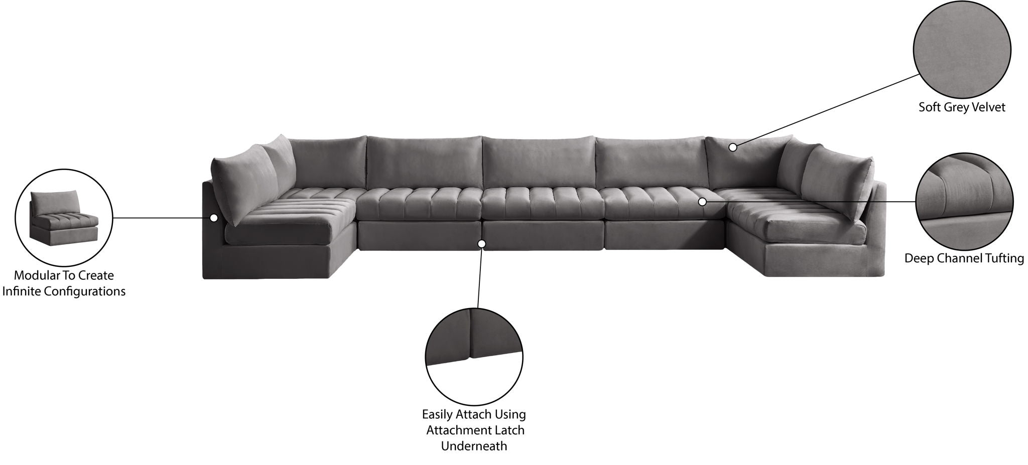 Jacob - Modular U-Shaped Sectional 7 Piece - Best Buy Furniture