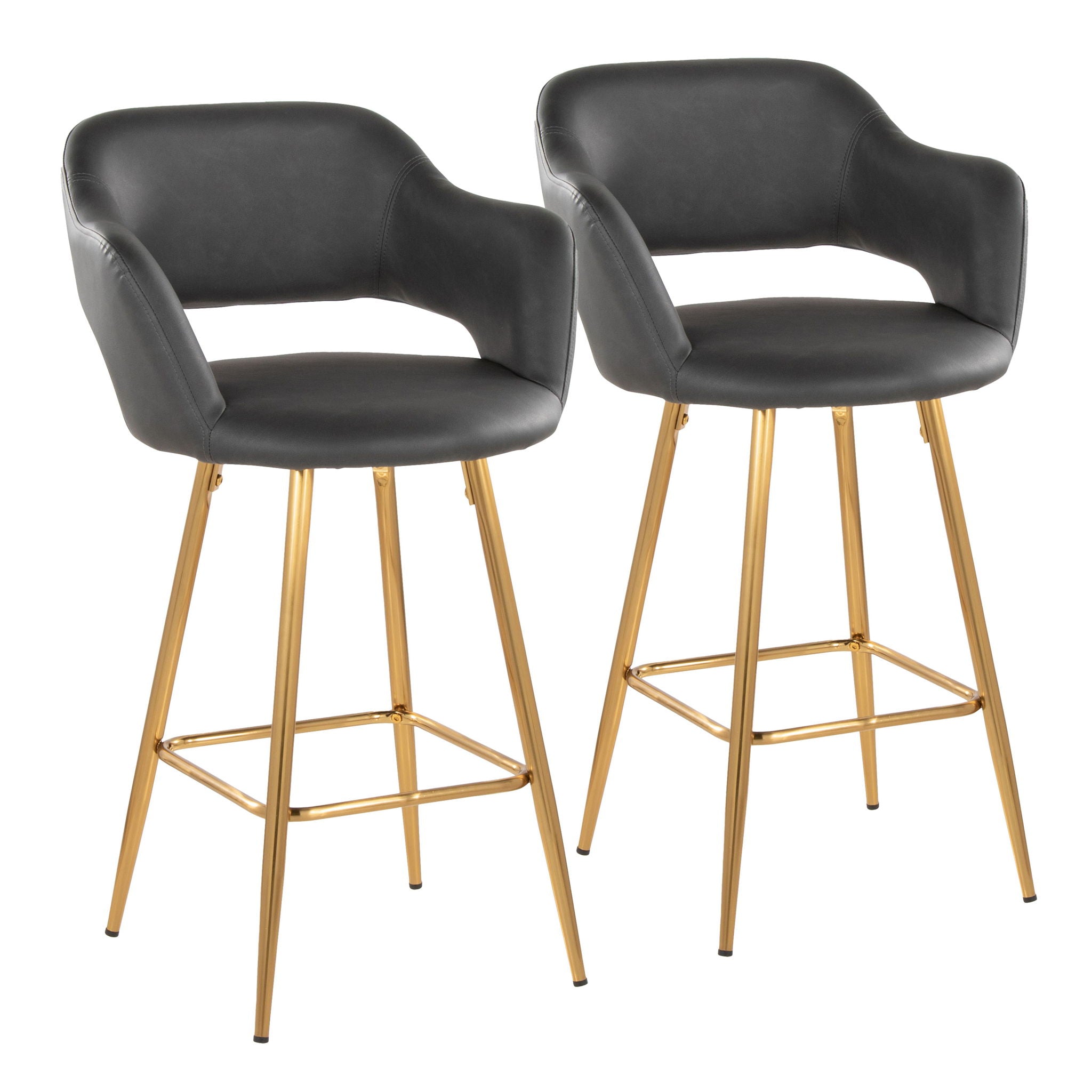 Margarite - Contemporary Fixed Height Counter Stool With Footrest (Set of 2) With Square - Best Buy Furniture