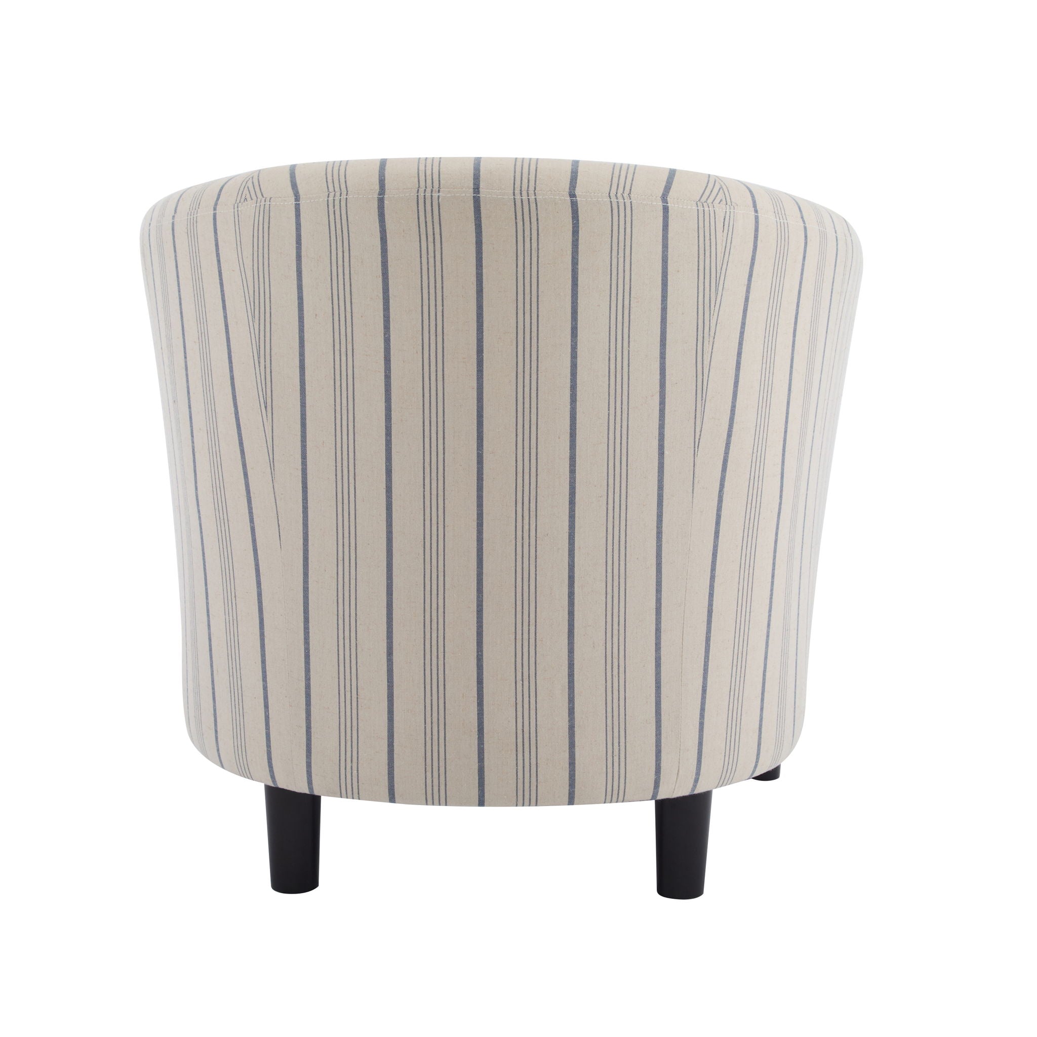 Modern Barrel Fabric Striped Barrel Chair With Channel Stitching - Beige / Blue Stripe - Best Buy Furniture