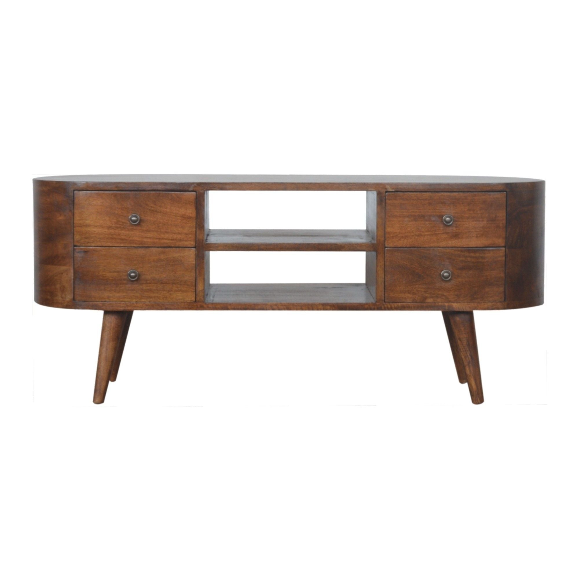 Solid Wood Rounded Entertainment Unit - Best Buy Furniture