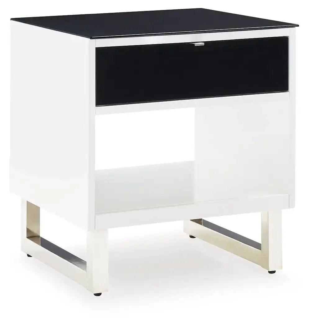 Gardoni - Rectangular End Table - White / Black - Best Buy Furniture