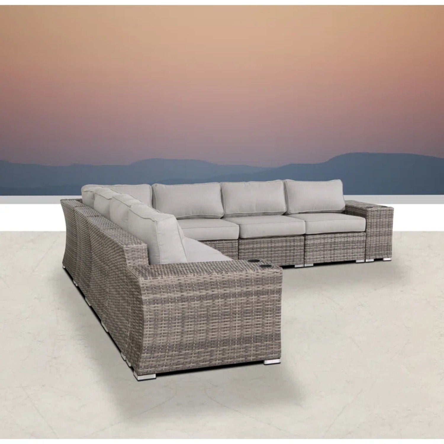 Rattan Sectional Sofa Set With Cushions - Best Buy Furniture