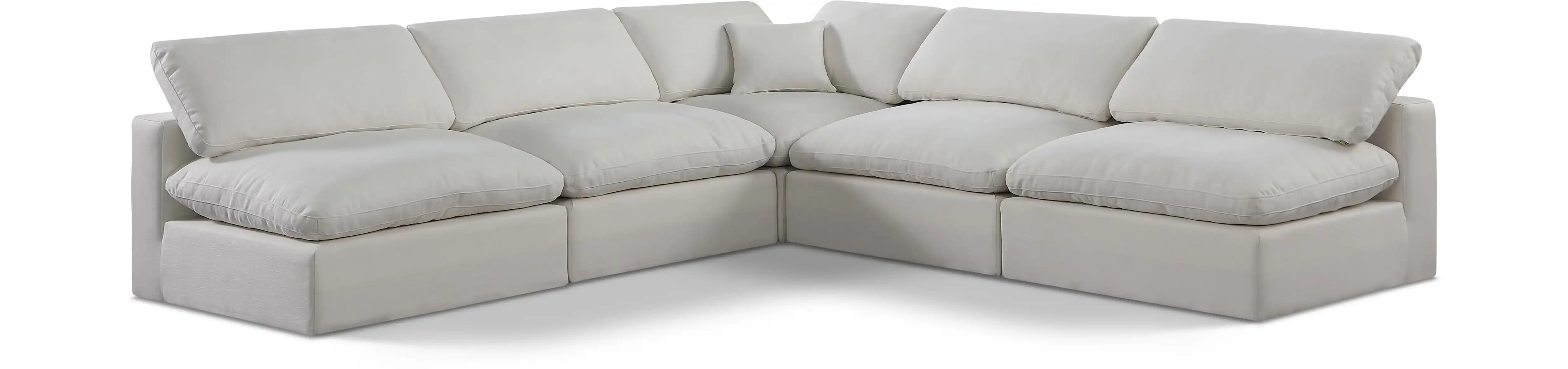 Comfy - 5 Piece Linen Modular Corner Armless Sectional - Best Buy Furniture