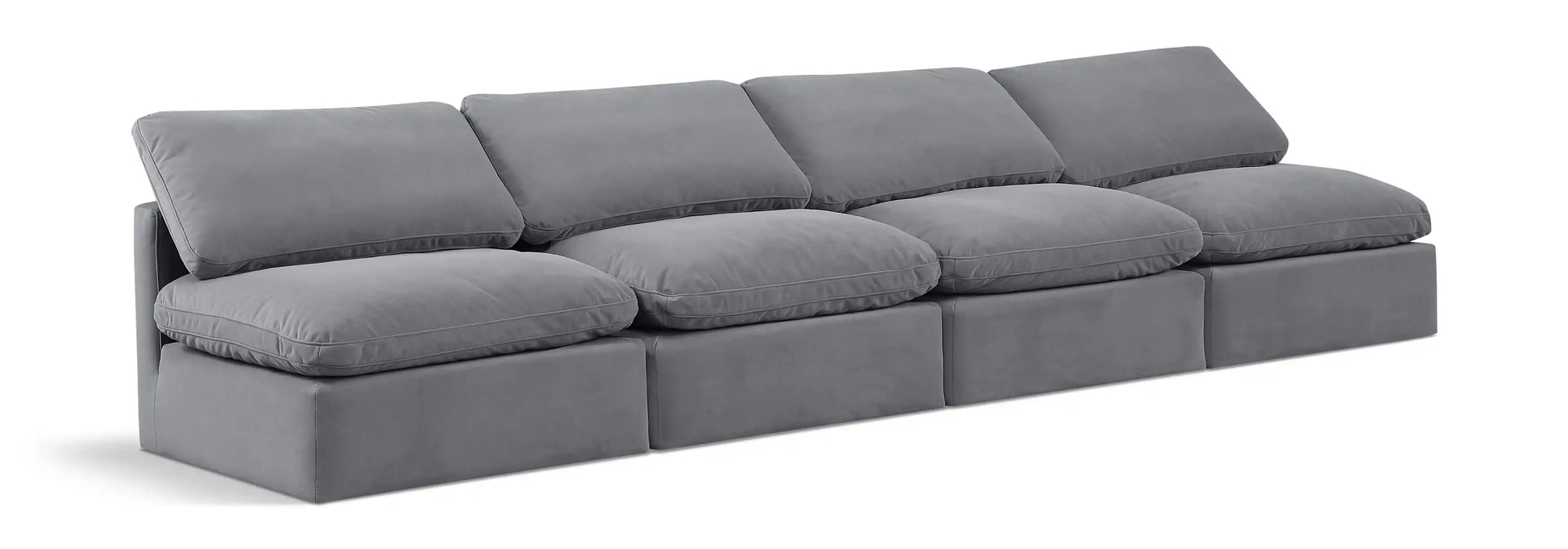 Indulge - Velvet 4 Seat Modular Armless Sofa - Best Buy Furniture