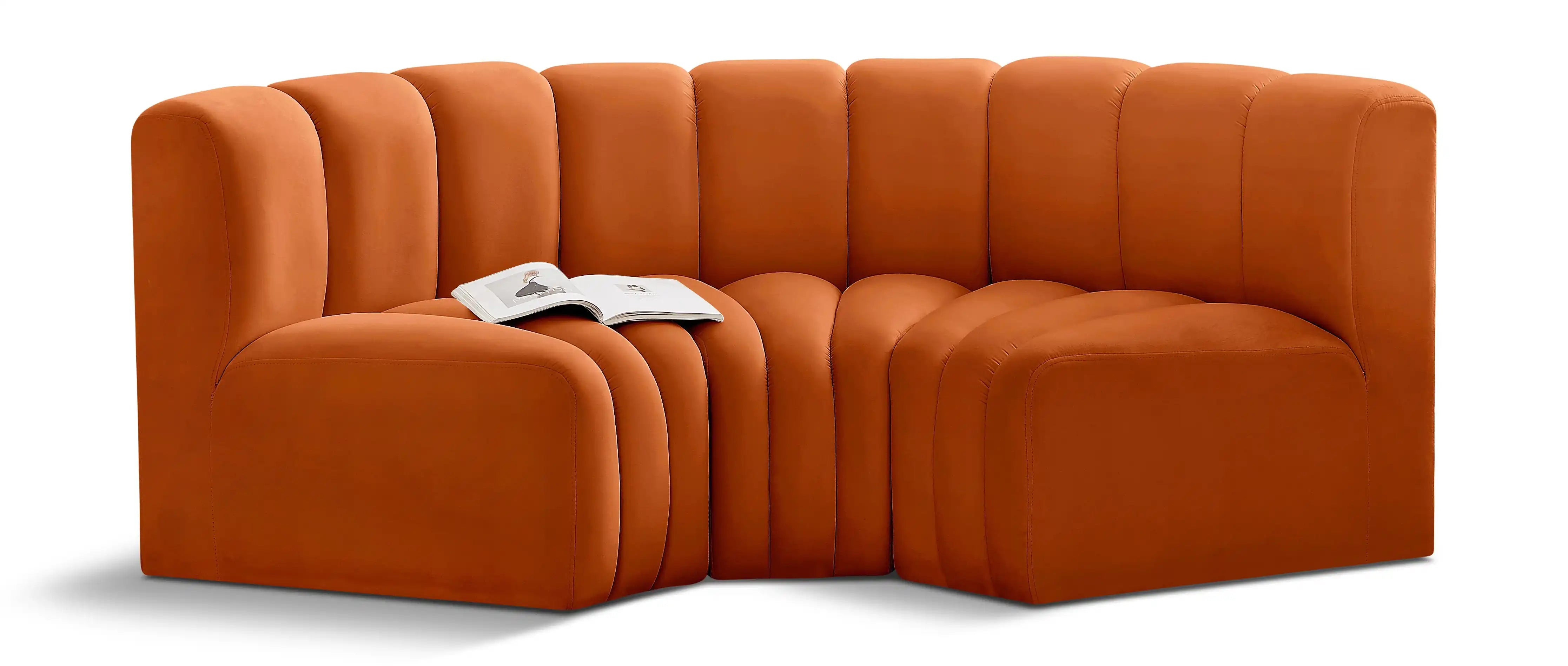 Arc - Velvet 3 Piece Modular U-Shaped Sofa - Best Buy Furniture