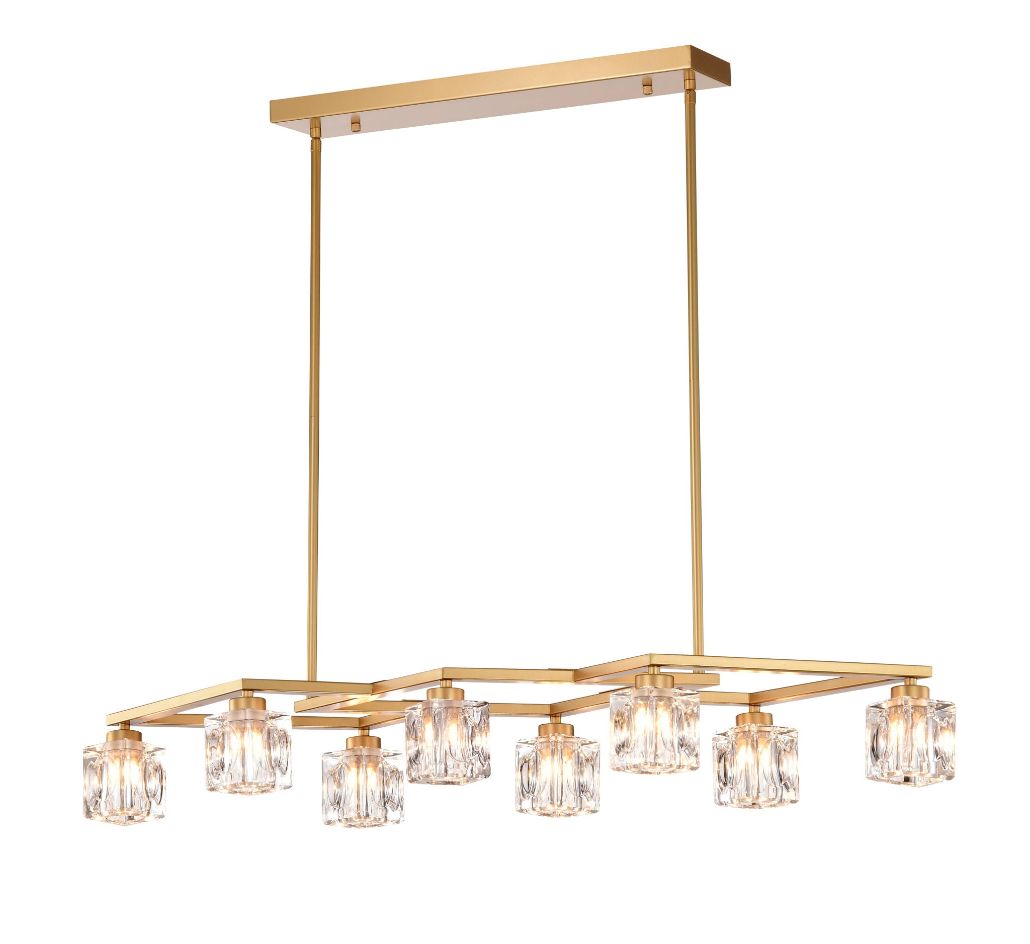 Crystal Chandelier For Dining Room, 8 Light Kitchen Chandelier Light Fixture Modern Metal Industrial Chandeliers For Farmhouse Entryway Living Room (8*G9 Bulbs Included) - Matte Gold - Best Buy Furniture