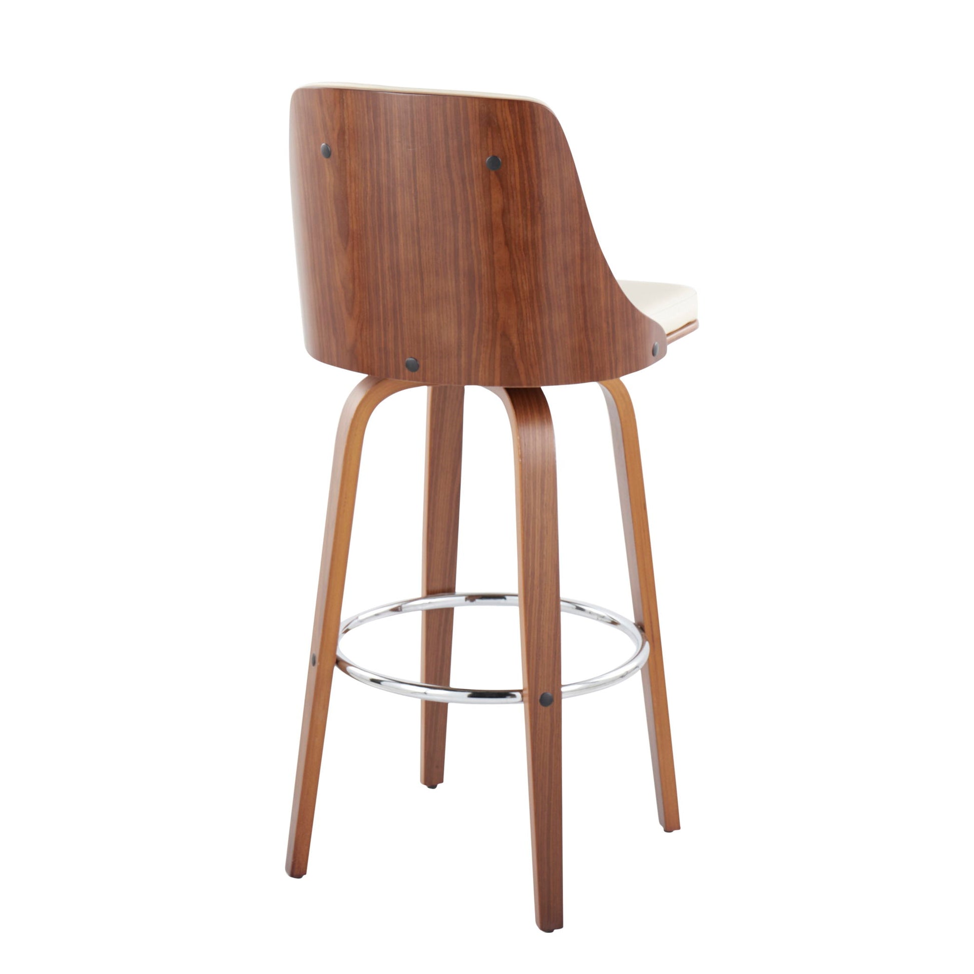 Gianna - Mid Century Modern Fixed Height Barstool With Swivel With Round Footrest (Set of 2) - Best Buy Furniture