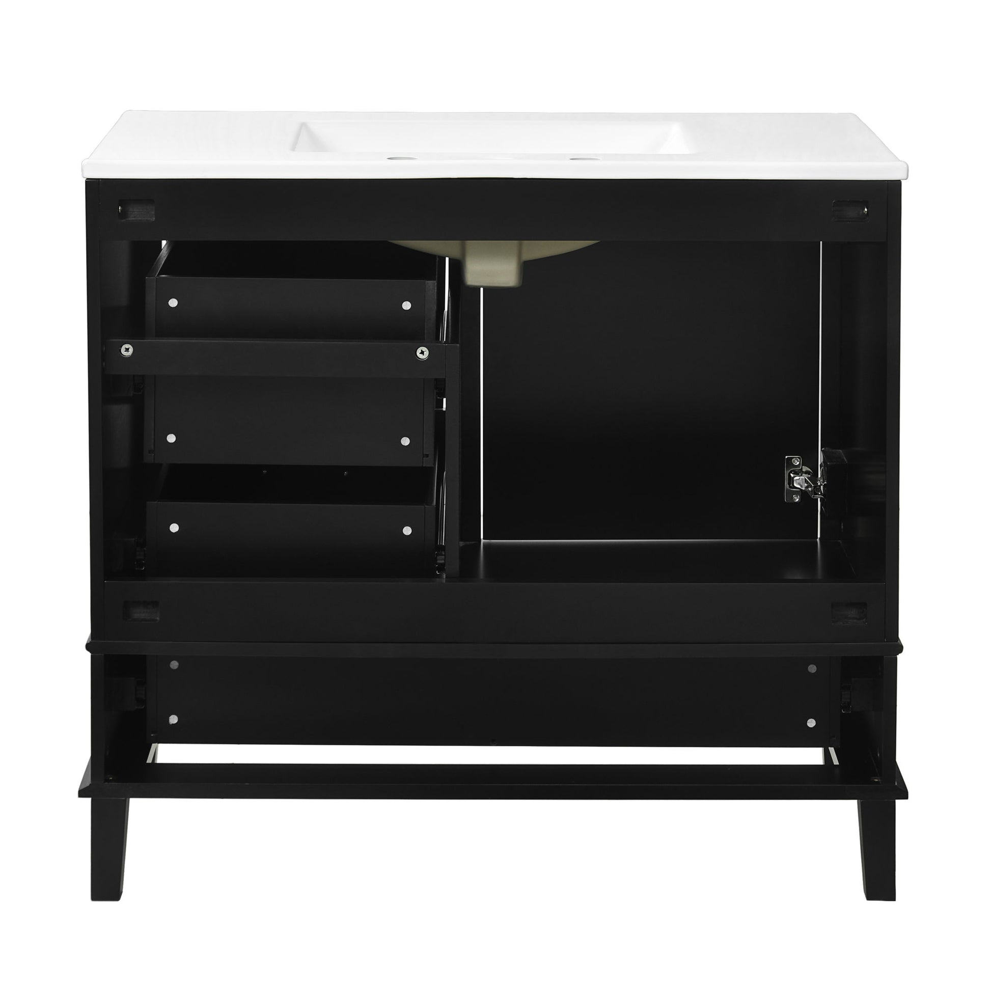 Bathroom Vanity, Modern Bathroom Cabinet With Sink Combo Set, Bathroom Storage Cabinet With A Soft Closing Door And 3 Drawers, Solid Wood Frame - Best Buy Furniture