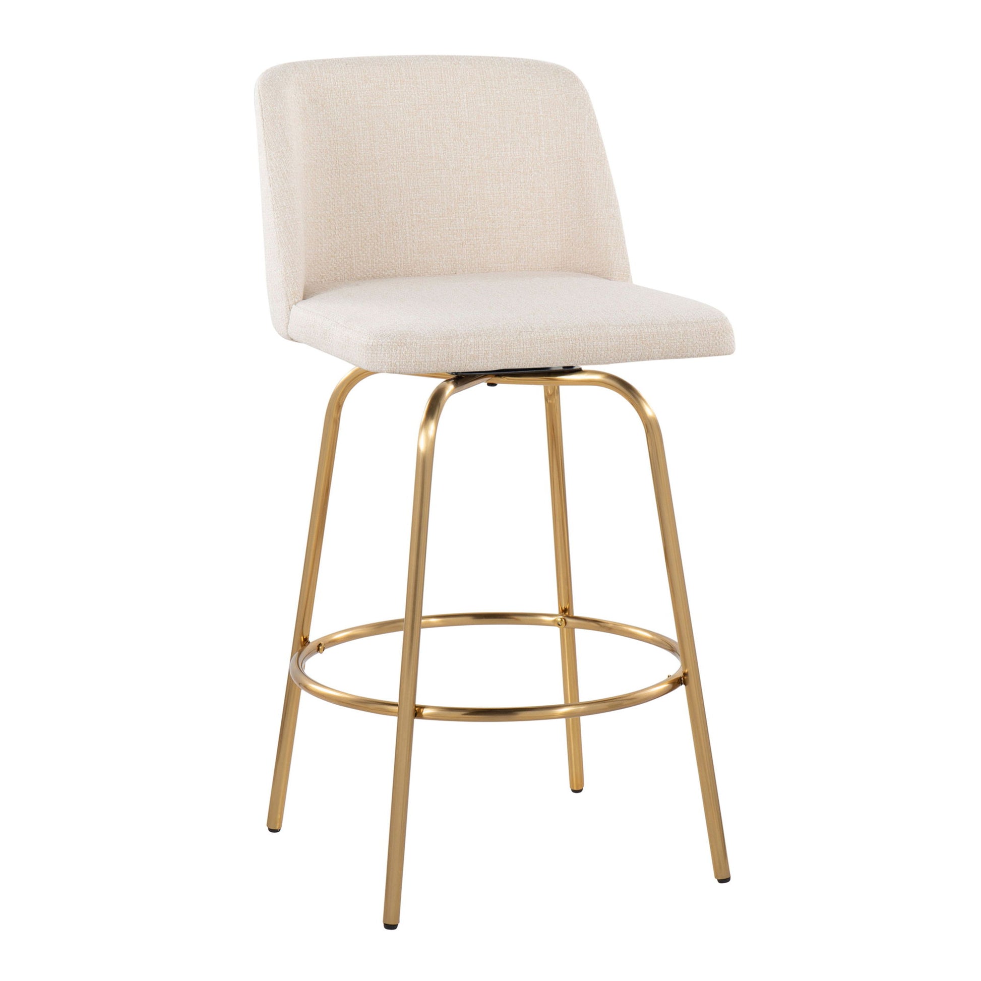 Toriano - Contemporary, Fixed Height Counter Stool With Swivel With Round Footrest (Set of 2) - Best Buy Furniture