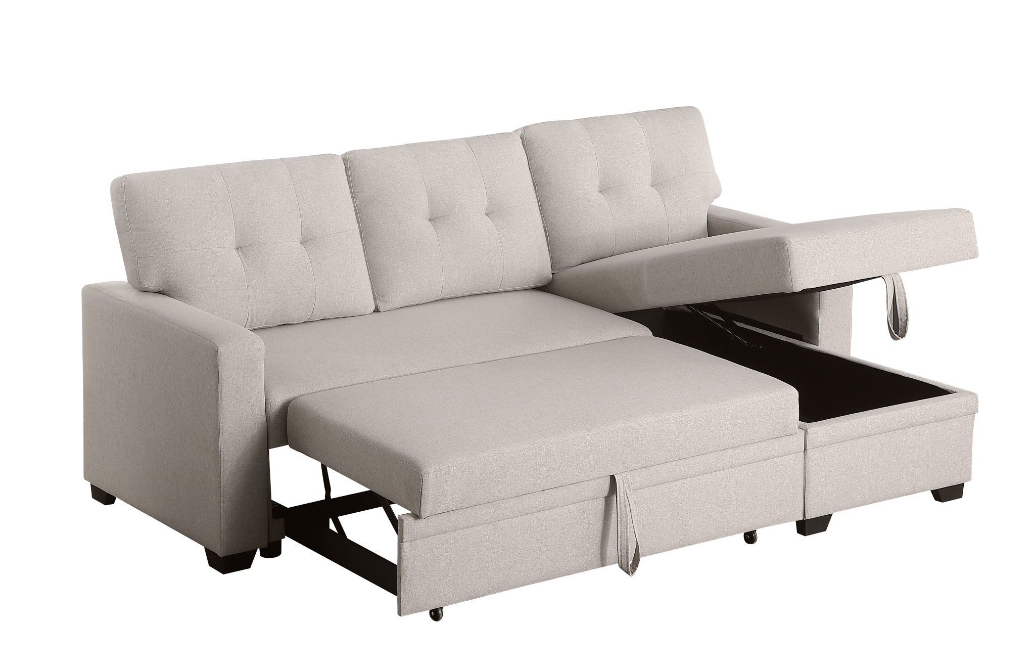 Upholstered Pull Out Sectional Sofa With Chaise - Best Buy Furniture
