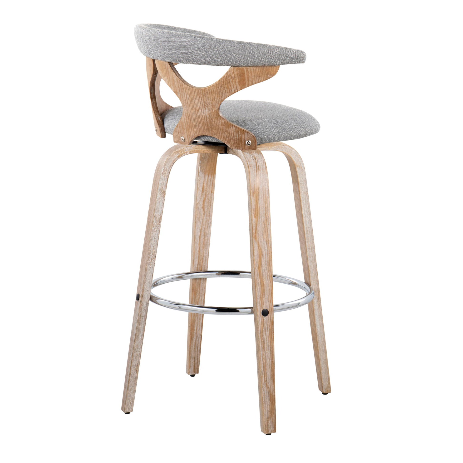 Gardenia - Contemporary Fixed Height Barstool With Swivel With Round Footrest (Set of 2) - Best Buy Furniture