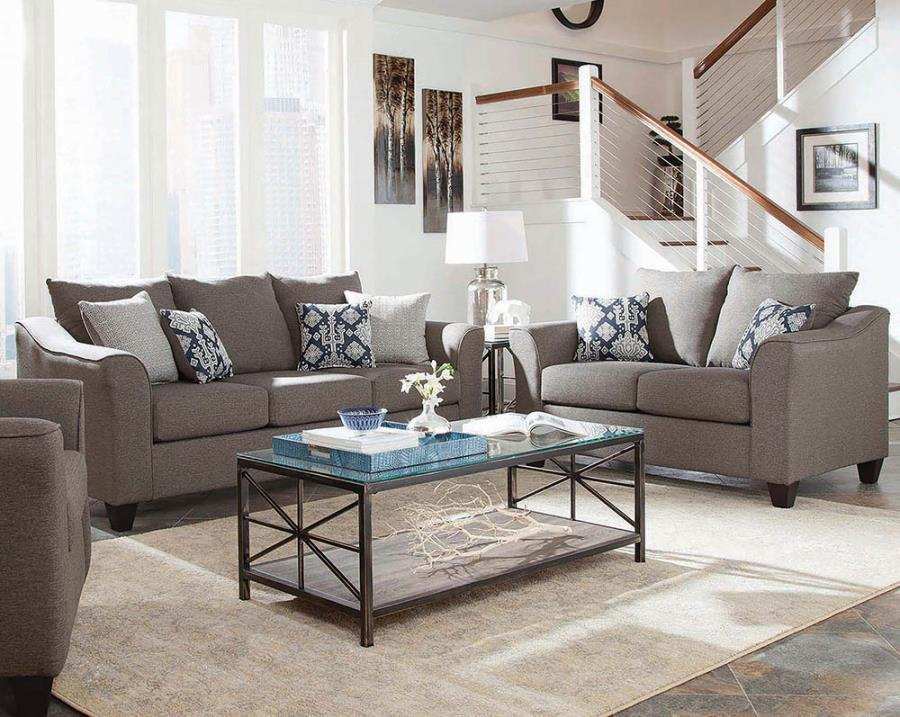 Salizar - Upholstered Flared Arm Sofa Set - Best Buy Furniture