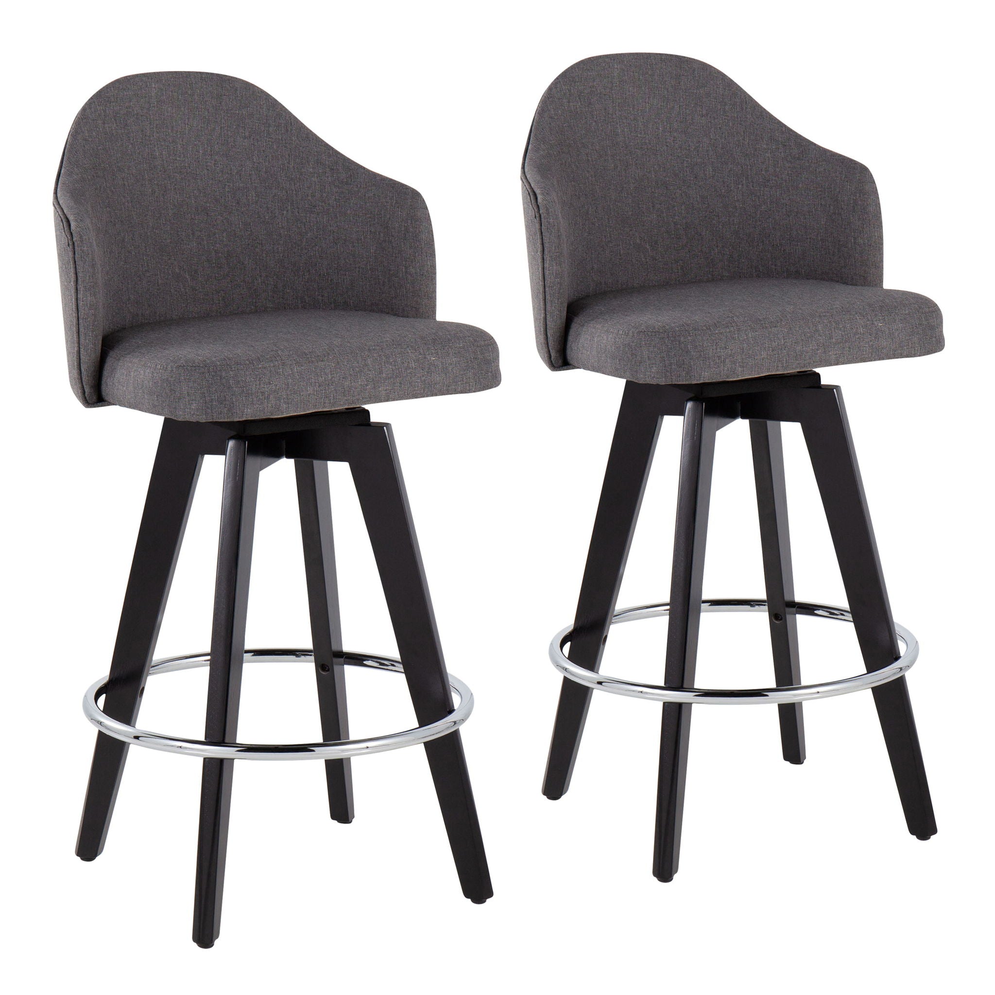Ahoy - Contemporary Fixed Height Counter Stool With Round Footrest (Set of 2) - Best Buy Furniture