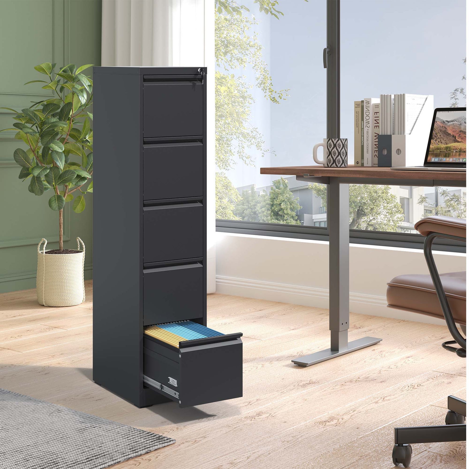 Steel Drawer Vertical File Cabinet With Lock For A4 Legal / Letter Size - Best Buy Furniture
