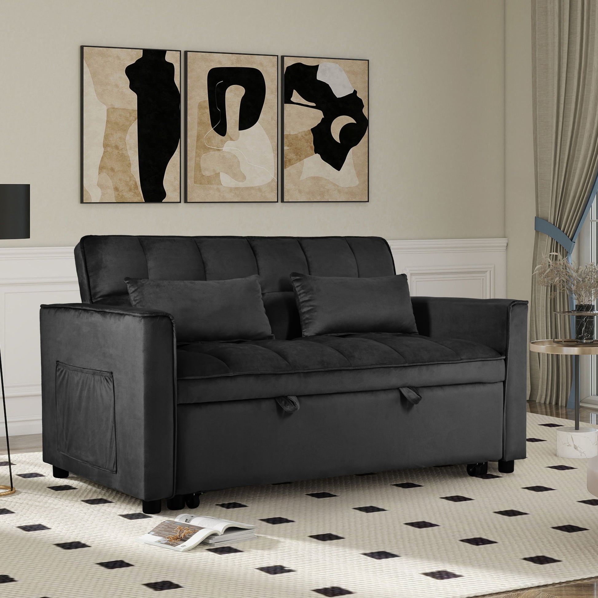 3 In 1 Pull Out Couch Convertible Sofa Bed With Reclining Backrest - Best Buy Furniture