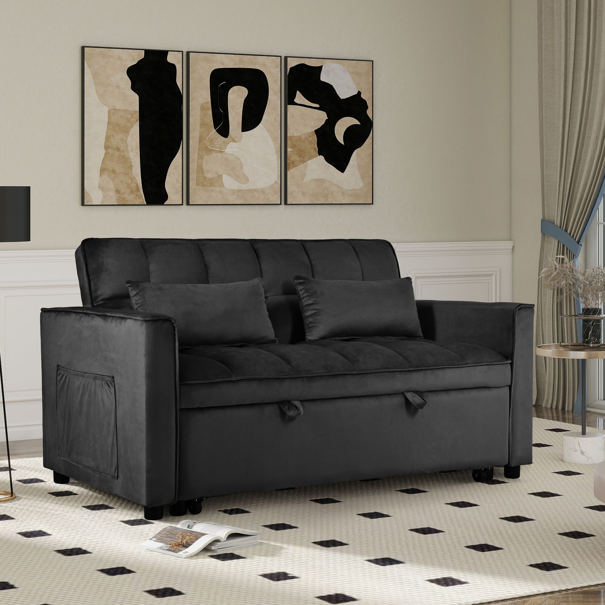 3 In 1 Pull Out Couch Convertible Sofa Bed With Reclining Backrest - Best Buy Furniture