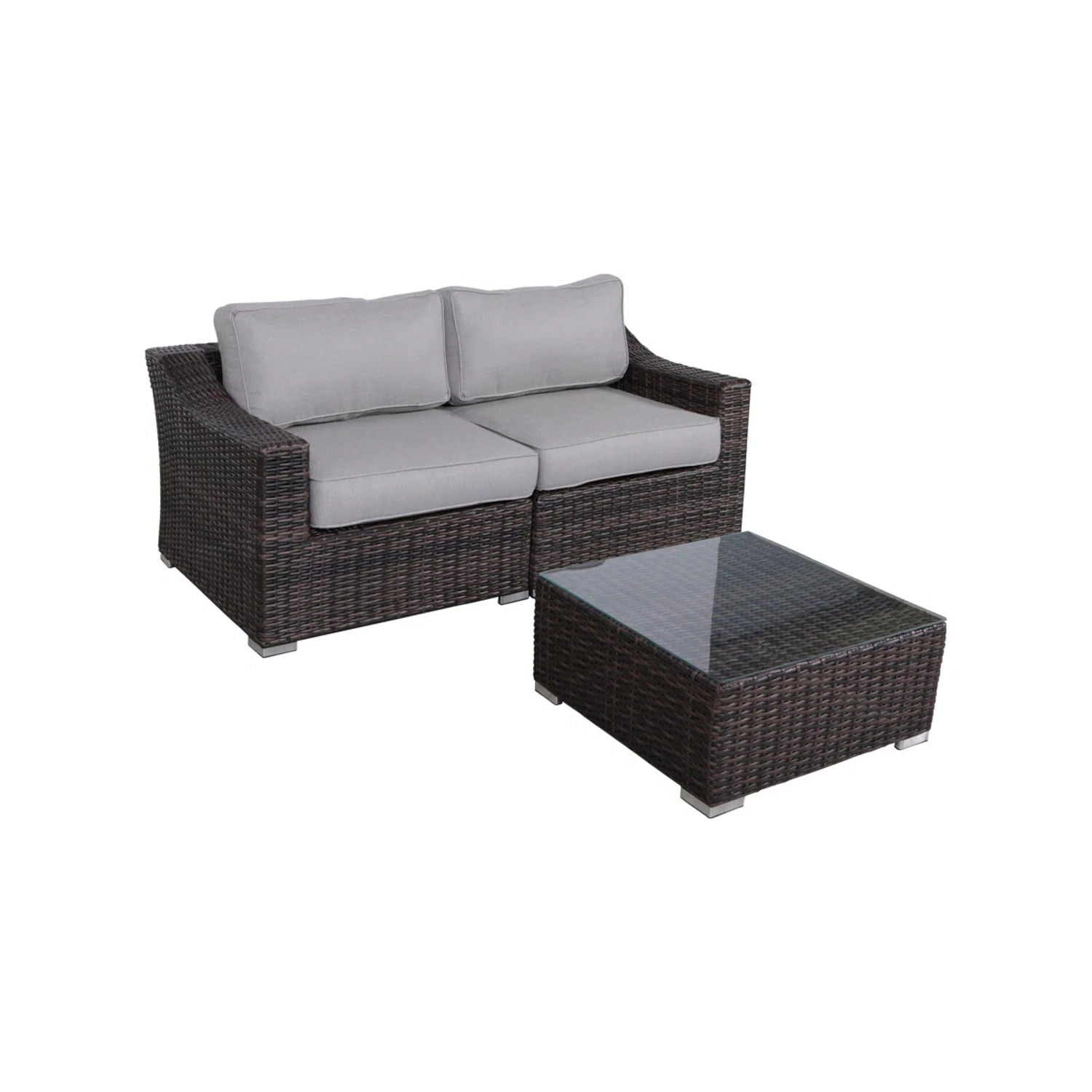 Outdoor Wicker Conversation Set With Cushions, All Weather - Best Buy Furniture