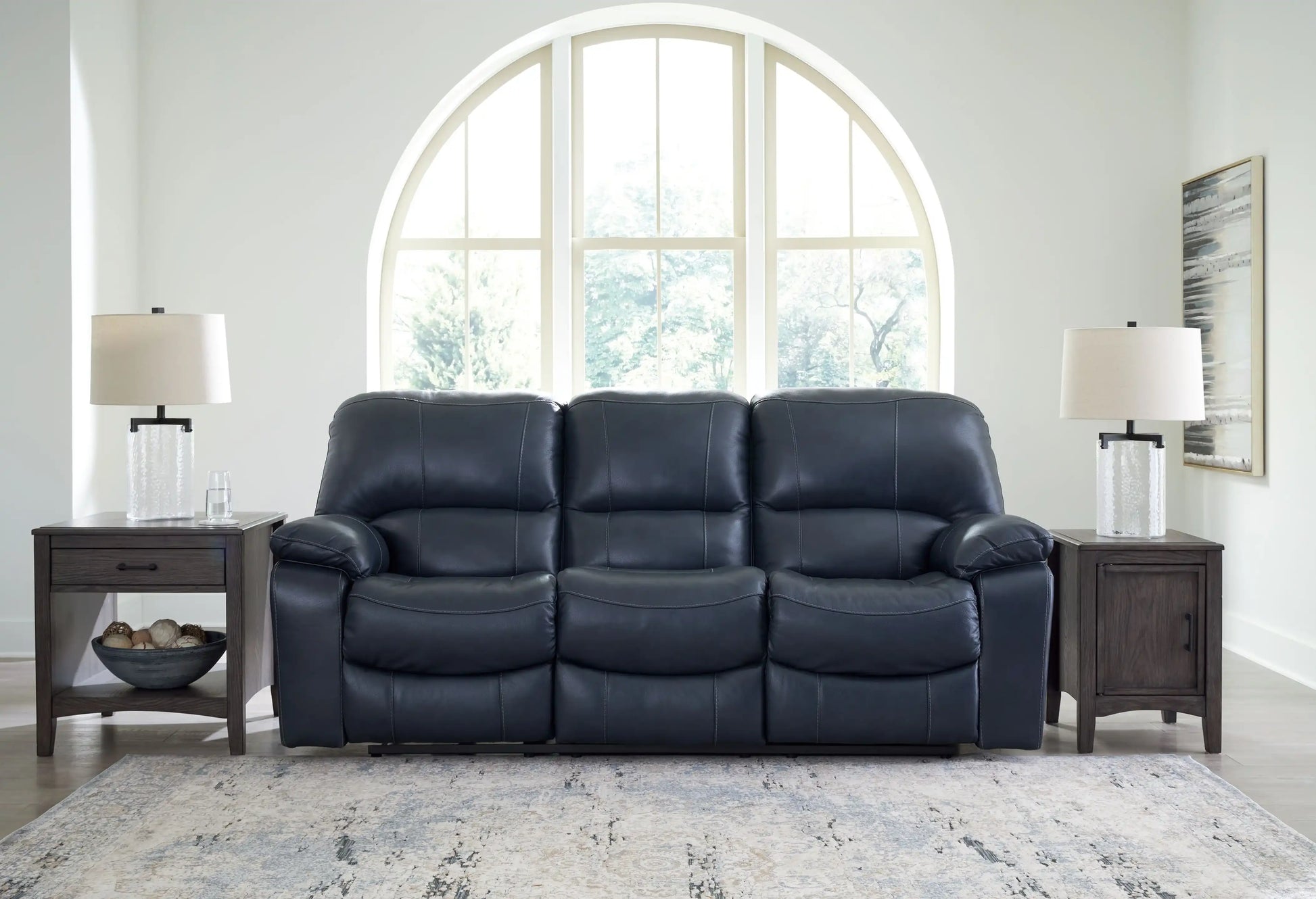 Leesworth - 3 Pc. - Power Reclining Sofa, Power Reclining Loveseat, Power Rocker Recliner - Ocean - Best Buy Furniture