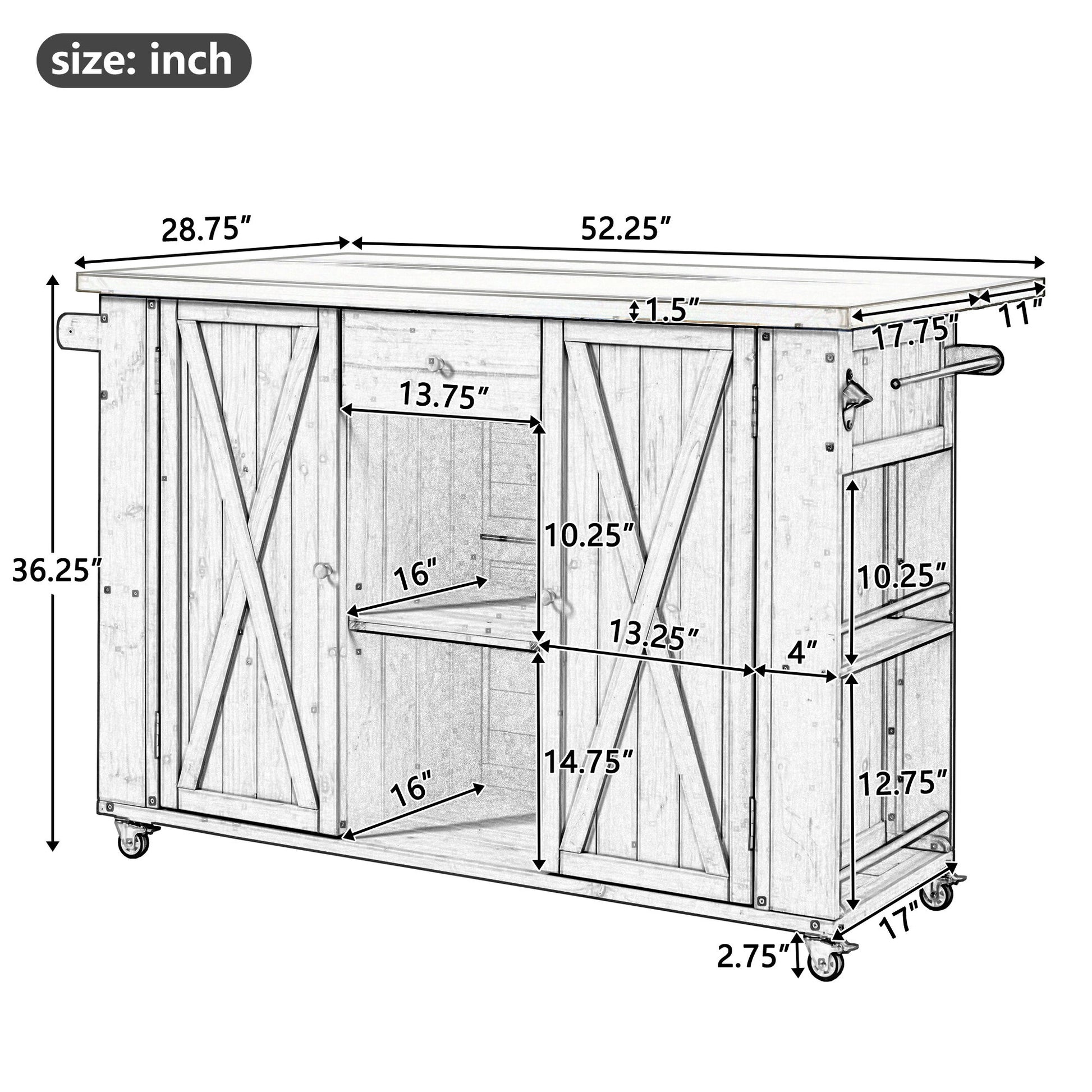 Outdoor Kitchen Island With Stainless Steel Top, Ample Storage Space, Towel And Spice Racks And A Bottle Opener - Best Buy Furniture