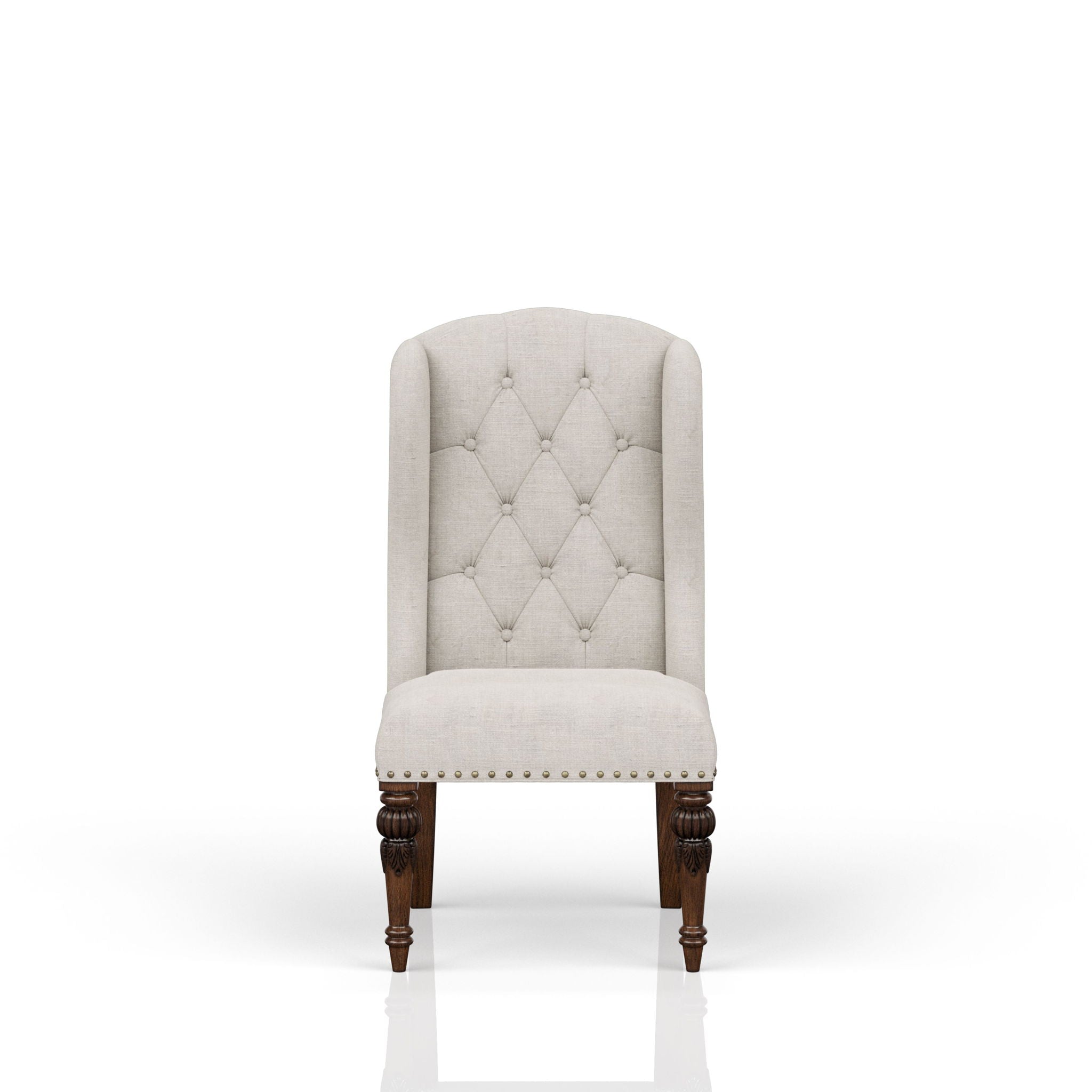 Upholstered Wing Host Chair - Light Gray - Best Buy Furniture