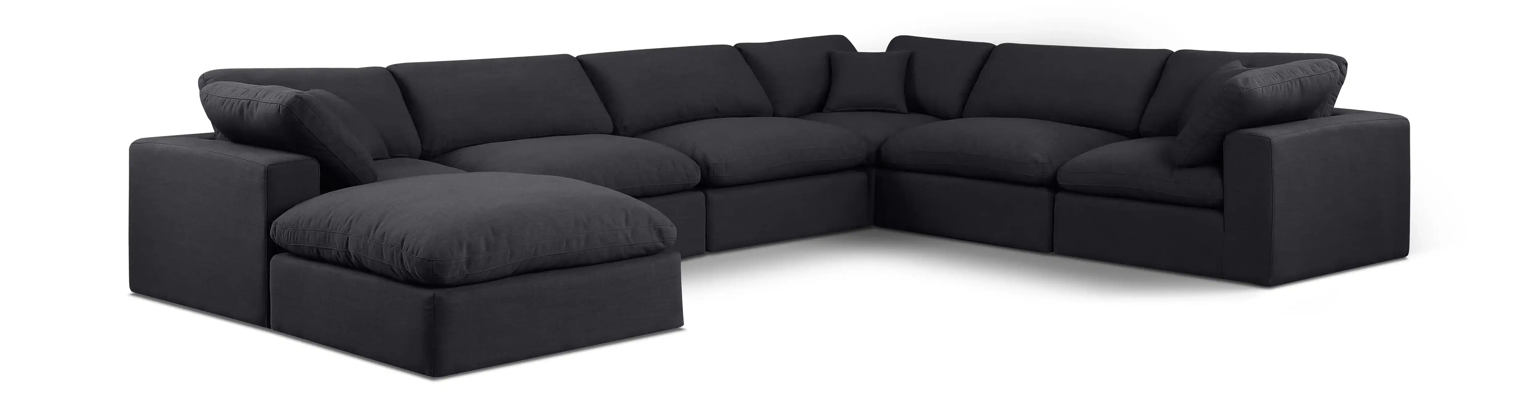 Comfy - 7 Piece Linen Modular Sectional With Chaise - Best Buy Furniture