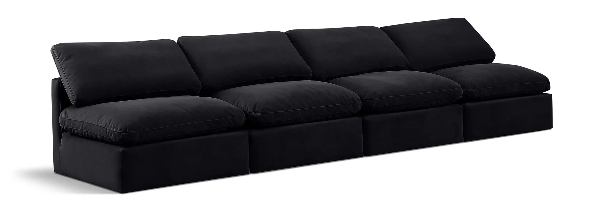 Indulge - Velvet 4 Seat Modular Armless Sofa - Best Buy Furniture