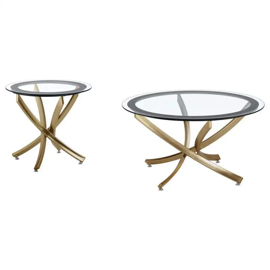 Brooke - Round Glass Top Coffee Table Set - Best Buy Furniture