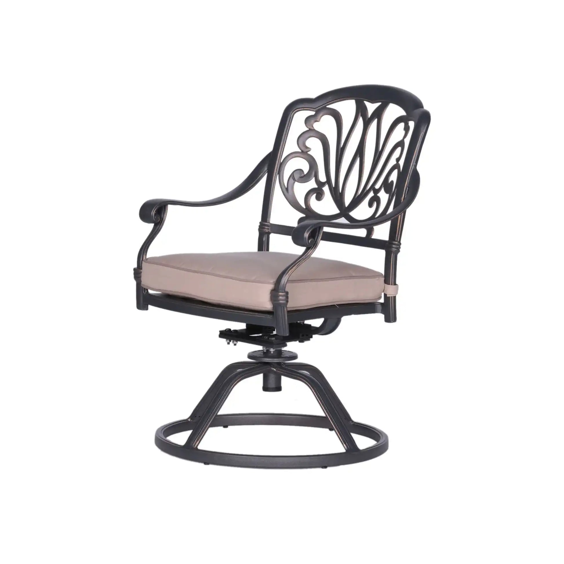 Round 48.03" Long Aluminum Dining Set With Cushions - Best Buy Furniture