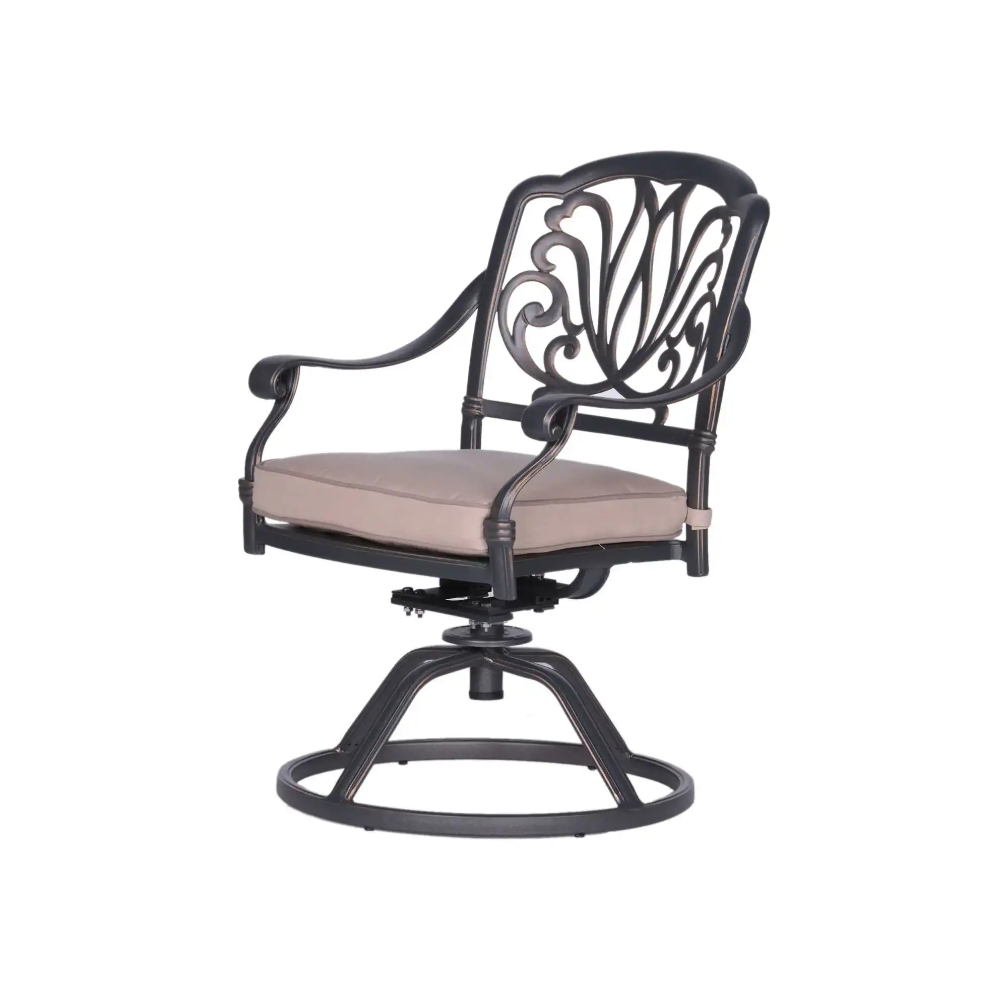 Round 48.03" Long Aluminum Dining Set With Cushions - Best Buy Furniture