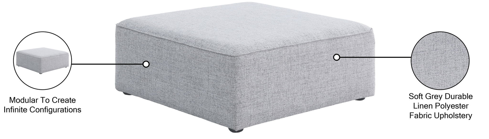 Cube - Linen Ottoman - Best Buy Furniture