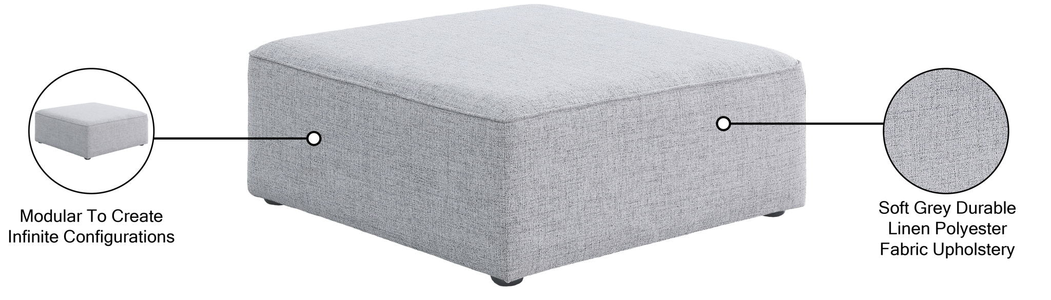 Cube - Linen Ottoman - Best Buy Furniture