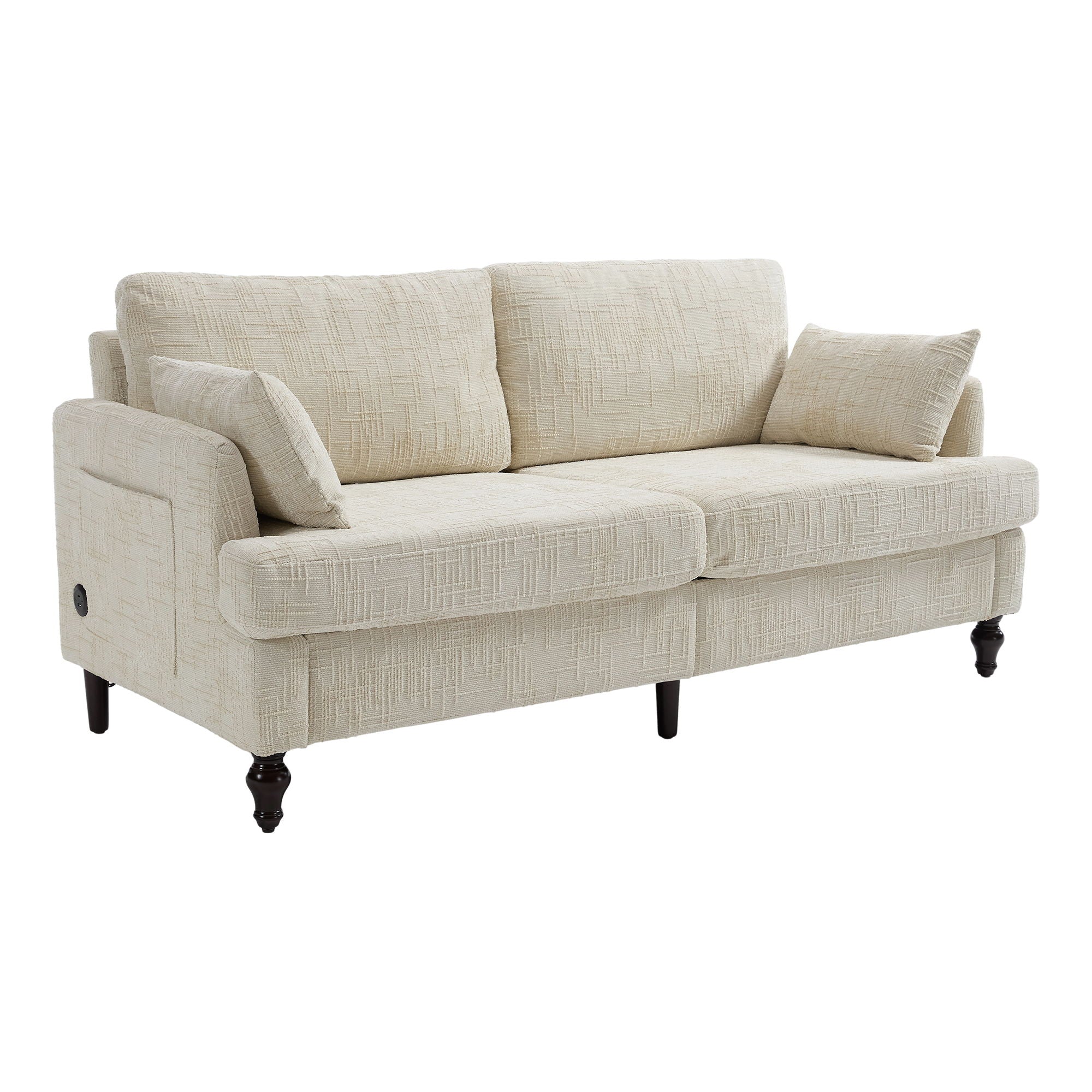 Chenille 2 Seater Sofa With LED Light, USB Charging Port, And Storage Bag - Best Buy Furniture