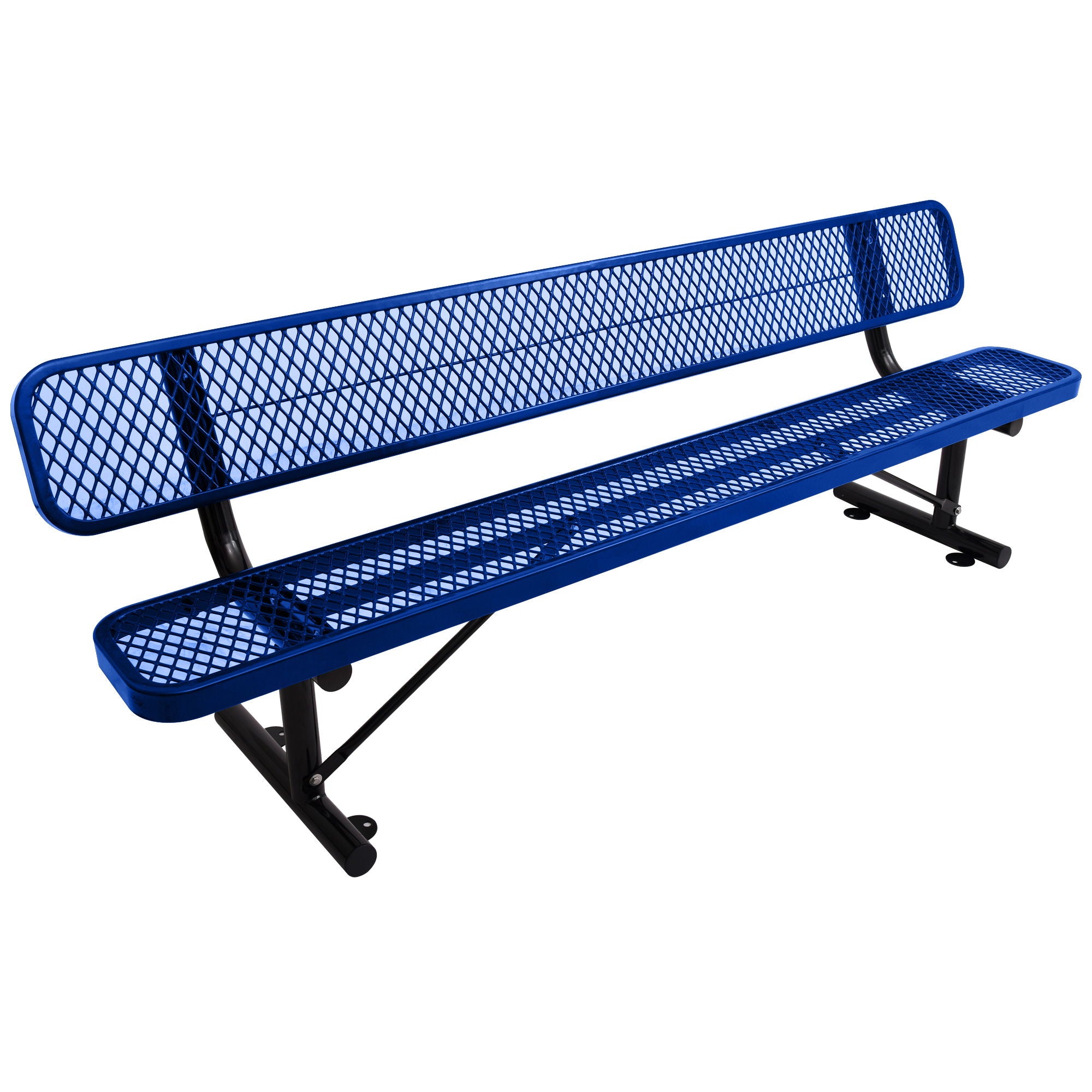 6' Outdoor Steel Bench With Backrest - Best Buy Furniture